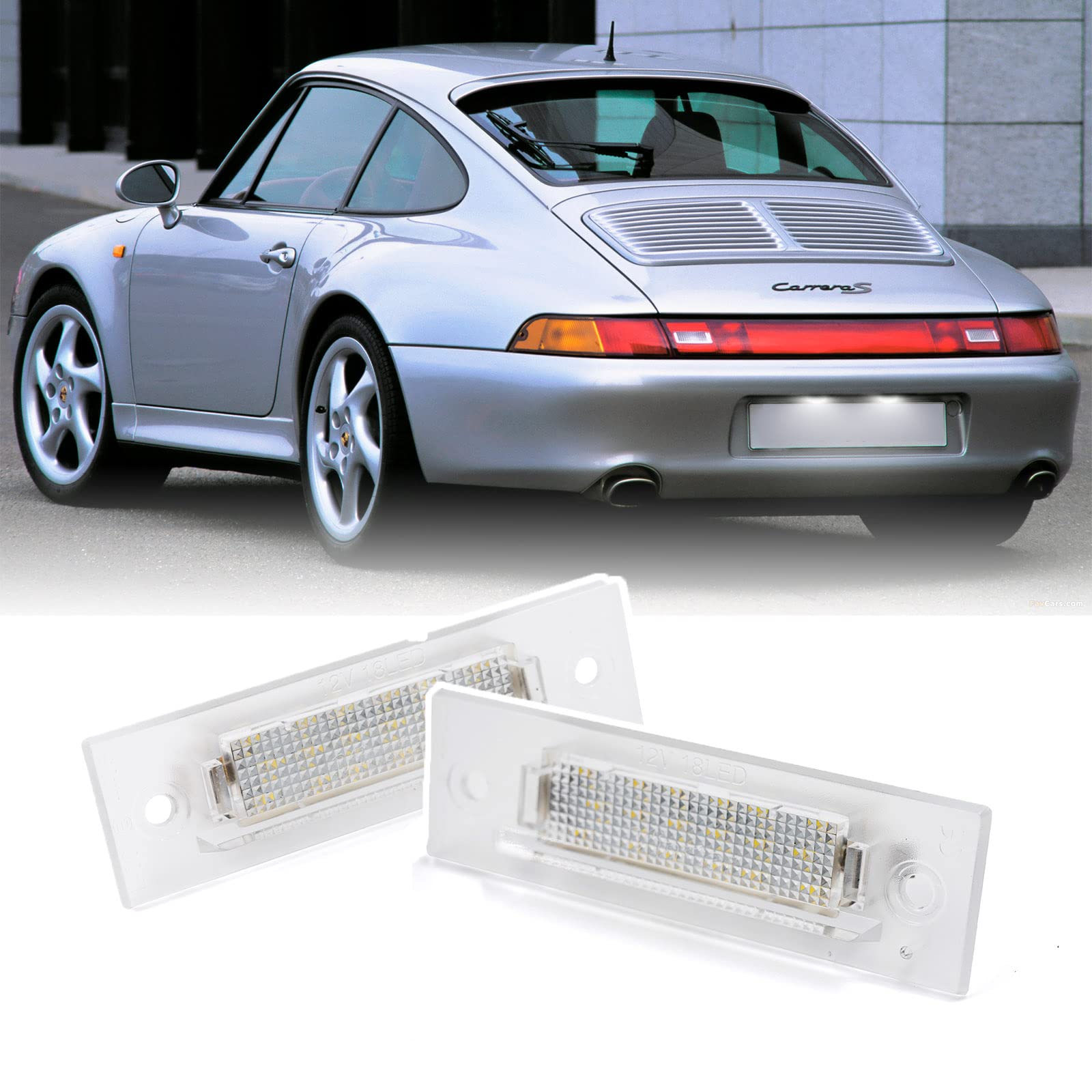 2x LED Kennzeichenbeleuchtung für Porsche 911 Carrera 964 968 986 993 996 Boxster SMD Canbus No Error LED Tag Lampe von njssjd