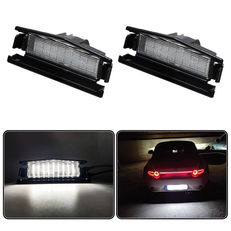 Canbus LED-Kennzeichenbeleuchtung für Mazda IV MK4 MX-5 ND ab 2016, 18-SMD 6000 K, reinweiß, OEM-Nr. D09H-51-270 von njssjd