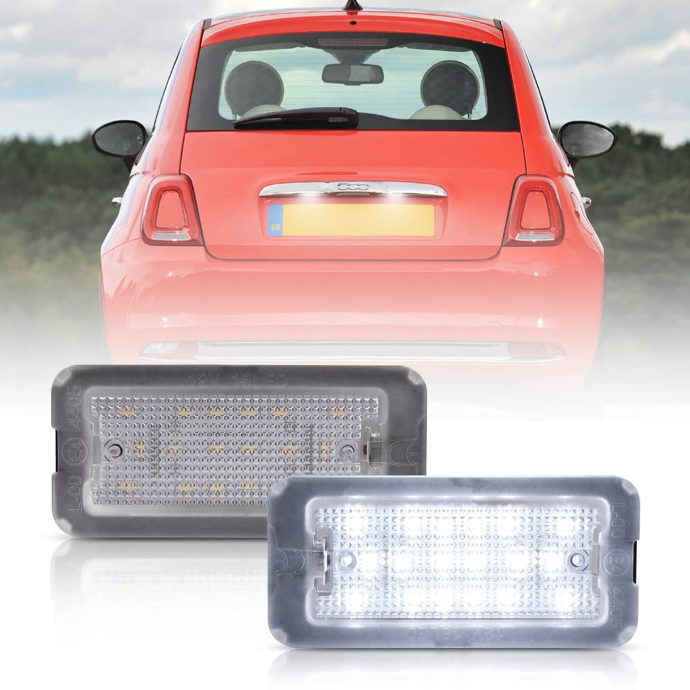 njssjd Canbus fehlerfreie LED-Kennzeichenbeleuchtung für Fiat 500 für Fiat Abarth 500 595 695 S3 S4 Modell 2007–2020 Targa Light OEM 51800482 von njssjd