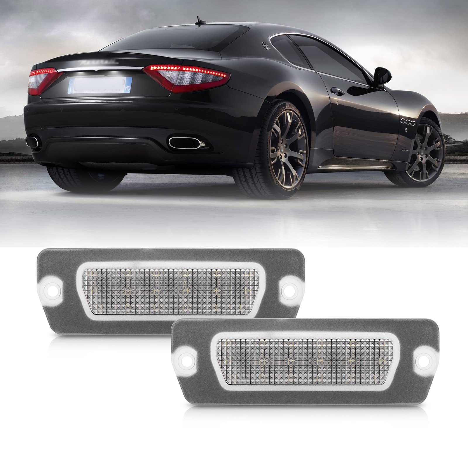 njssjd Canbus fehlerfreie LED-Kennzeichenbeleuchtung für Maserati Coupé 4200 4200 GT 01–07 GranTurismo 07-up GranCabrio 10-up Heckleuchte OEM: 198231 von njssjd