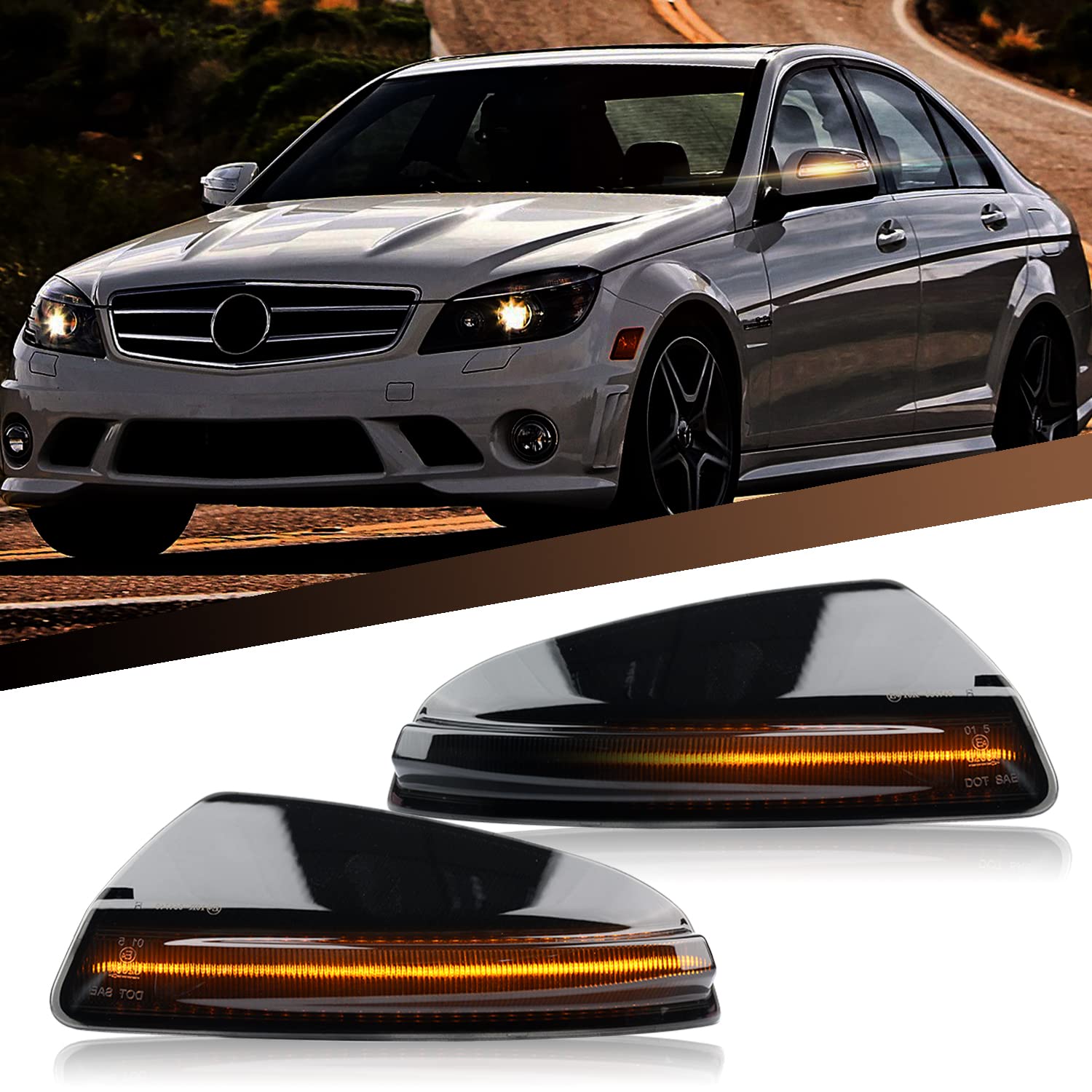 njssjd Dynamische LED-Außenspiegelanzeige Sequentieller Blinker Fließender Seitenspiegelblinker für M-ercedes Benz C-Klasse W204 / S204 C230 C320 2007–2011 Vorfacelift, Viano Vito 2010–2014 njssjd Dynamische LED-Außenspiegelanzeige Sequentieller Blinker Fließender Seitenspiegelblinker für M-ercedes Benz C-Klasse W204 / S204 C230 C320 2007–2011 Vorfacelift, Viano Vito 2010–2014 von njssjd
