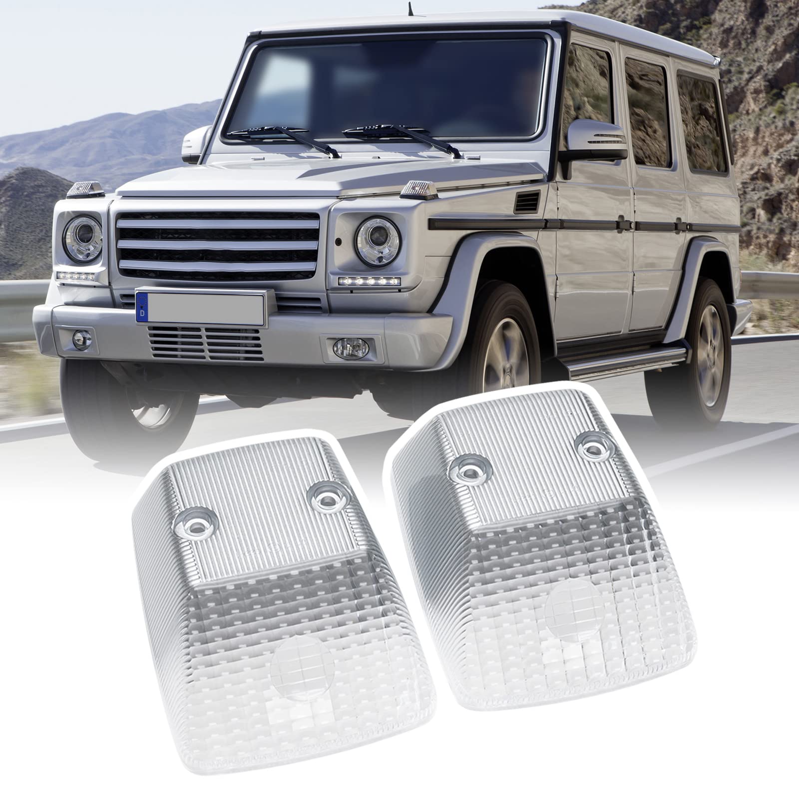 njssjd Frontblinker-Linse Blinker-Lampenabdeckungen für Benz G-Klasse W460 W461 W463, Heckdach zusätzliche Blinkerleuchte Gehäuse für Benz Sprinter W901 W902 W903 W904 W906 njssjd Frontblinker-Linse Blinker-Lampenabdeckungen für Benz G-Klasse W460 W461 W463, Heckdach zusätzliche Blinkerleuchte Gehäuse für Benz Sprinter W901 W902 W903 W904 W906 von njssjd