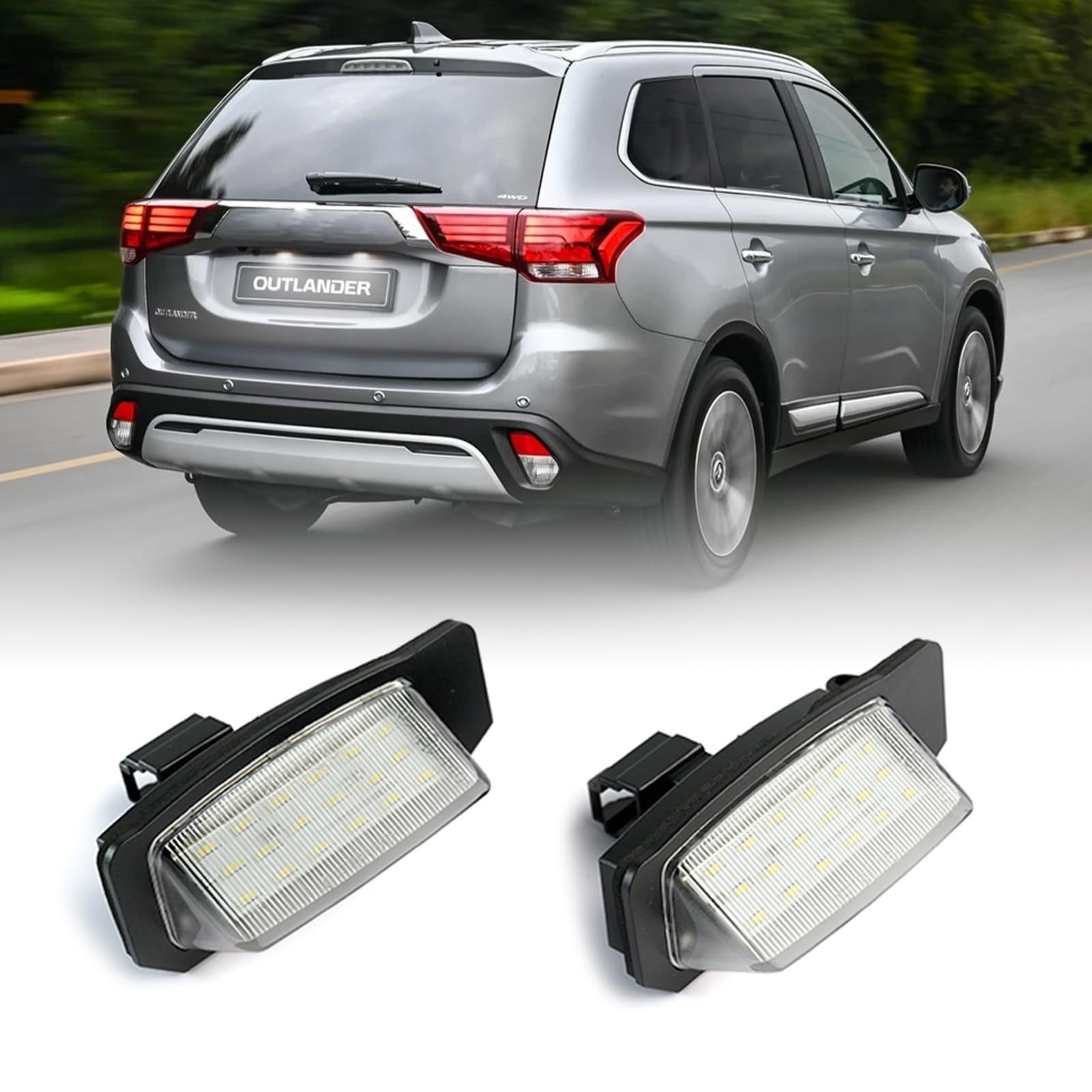 njssjd LED-Kennzeichenbeleuchtung, hinten, kompatibel mit Mitsubishi Lancer 2007–2017, Outlander 2006–2020, Xenon-Weiß, Canbus, fehlerfreie Kennzeichenbeleuchtung von njssjd