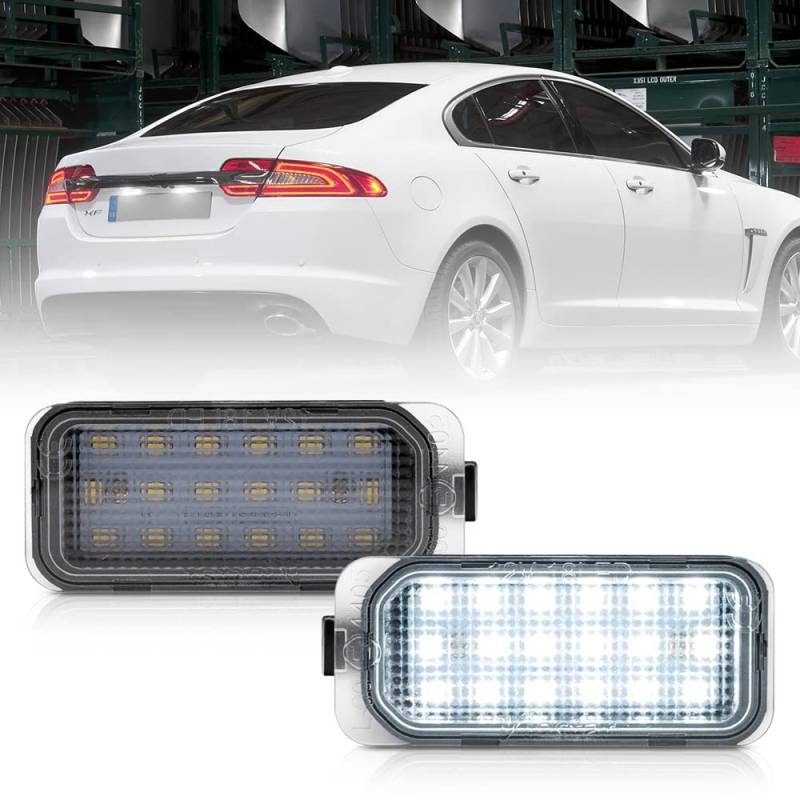 njssjd LED-Kennzeichenbeleuchtung kompatibel mit Ford Fiesta Focus S-Max Grand C-Max Mondeo Kuga Galaxy Jaguar XJ XF 2 Stück weiße von njssjd