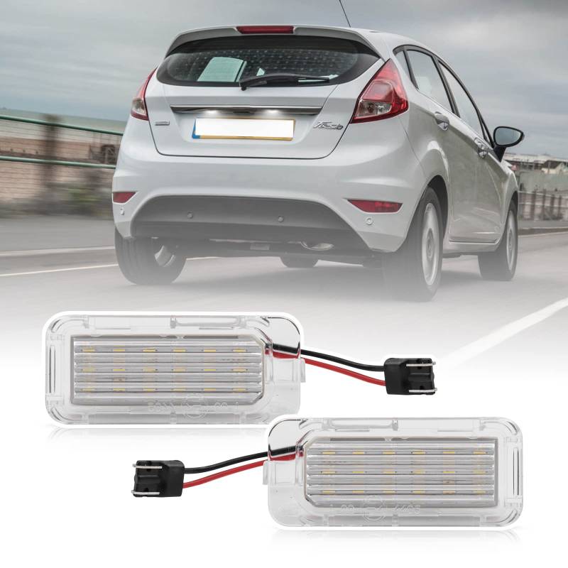 LED-Kennzeichenbeleuchtung für Ford Focus MK2 MK3 Fiesta MK6 Mondeo MK4 Kuga Galaxy S-Max C-Max Canbus fehlerfrei, 12 V, 6000 K, 2 Stück von njssjd