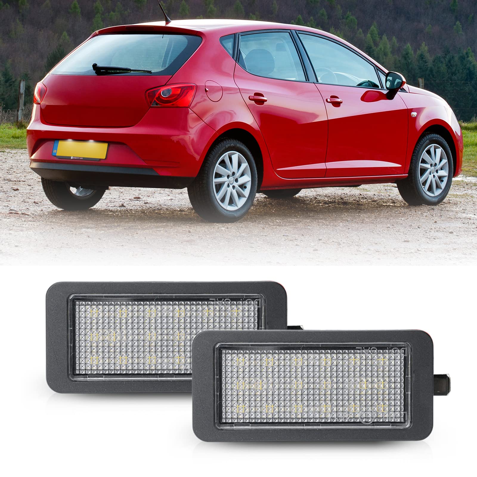 LED Kennzeichenbeleuchtung für Seat Ibiza MK4 IV Schrägheck 2009-2016 Super Bright White LED Tag Lampe CANbus Error Free 2pcs von njssjd