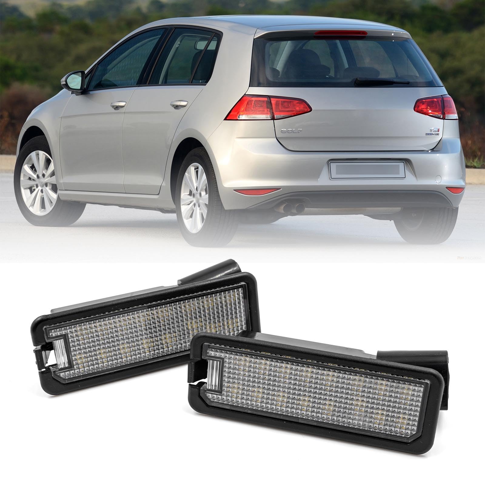 LED-Kennzeichenbeleuchtung für V'W Golf GTI MK4 MK5 MK6 Eos Lupo Polo 2000-2014 P'assat B6 B7 S/Cirocco 3 T-Roc Canbus fehlerfreie Nummernschildbeleuchtung LED-Kennzeichenbeleuchtung für V'W Golf GTI MK4 MK5 MK6 Eos Lupo Polo 2000-2014 P'assat B6 B7 S/Cirocco 3 T-Roc Canbus fehlerfreie Nummernschildbeleuchtung von njssjd