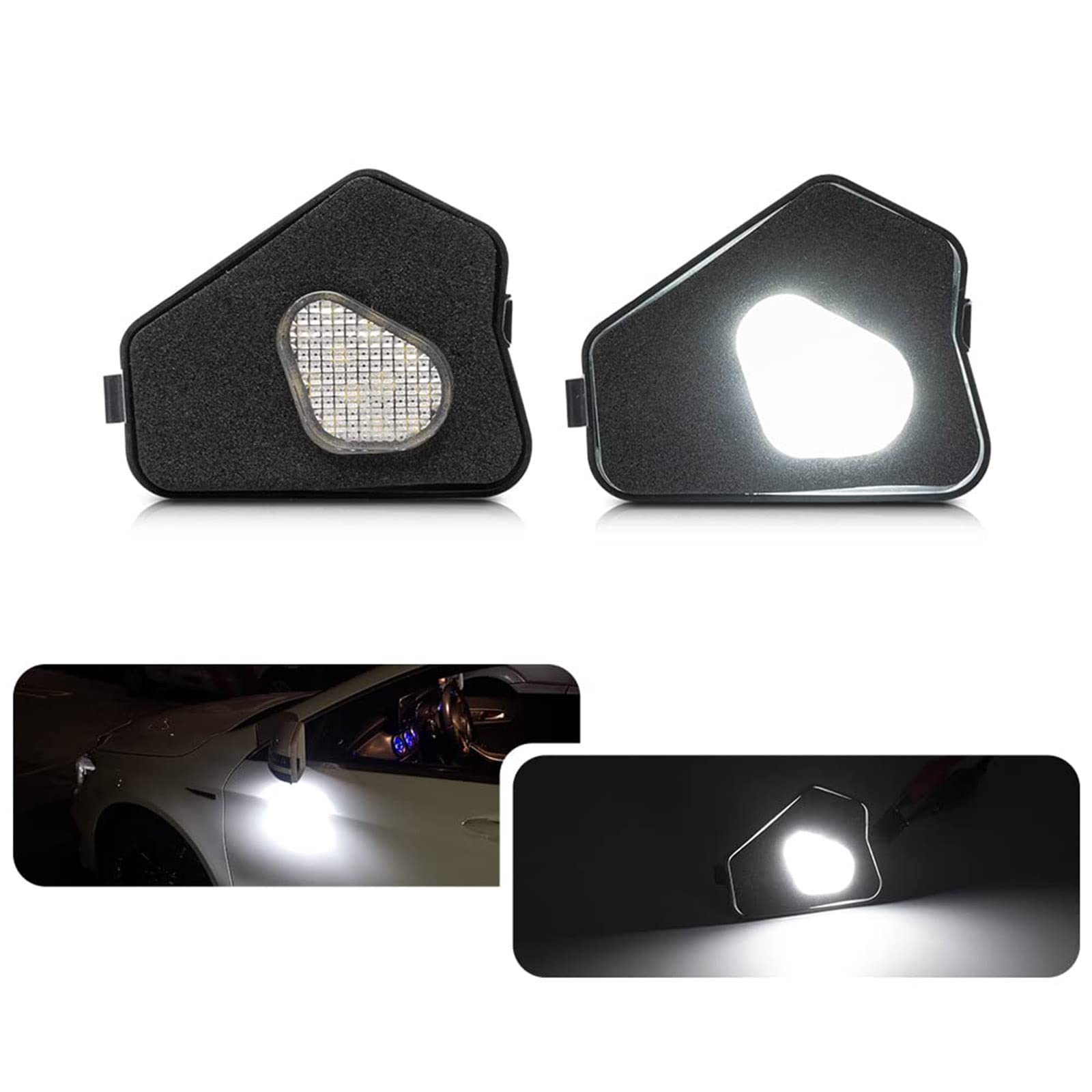 LED-Unterspiegelleuchte für M/ercedes-Benz W204 W212 W246 W176 W221 C207 C216 C117 C218 X156 X204, superhelle SMD-6500 K LED-Unterspiegel Pfützenleuchte von njssjd