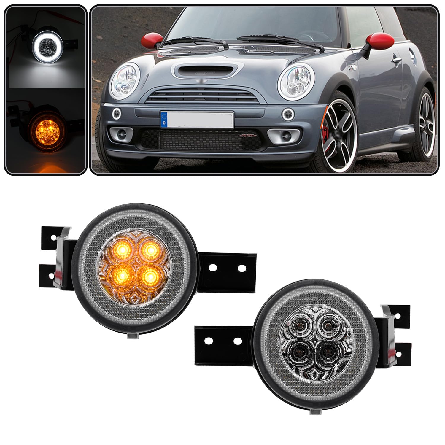 Tagfahrlicht / Blinkerleuchte für 2002–2006 M/ini Cooper R50 R53 Schrägheck 2005–2008 R52 Cabrio 2 Stück klare Gläser Tagfahrlicht / Blinkerleuchte für 2002–2006 M/ini Cooper R50 R53 Schrägheck 2005–2008 R52 Cabrio 2 Stück klare Gläser von njssjd