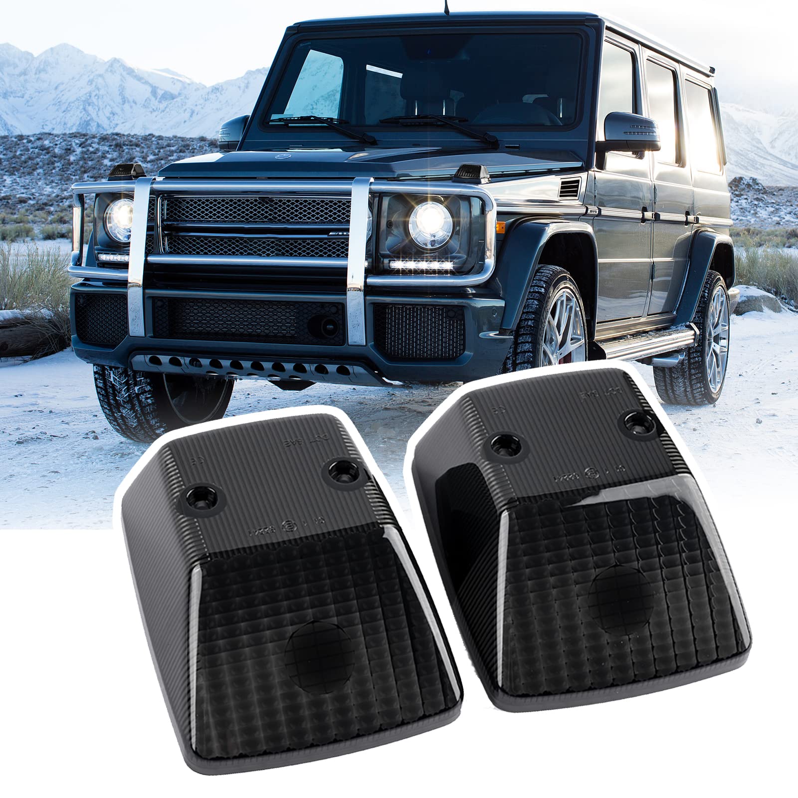 njssjd Vordere Eckleuchte Gehäuse Blinker Lampenabdeckungen für Benz G-Klasse W460 W461 W463, Heckdach Zusätzliche Blinker-Lampenlinsen für Benz Sprinter W901 W902 W903 W904 W906 njssjd Vordere Eckleuchte Gehäuse Blinker Lampenabdeckungen für Benz G-Klasse W460 W461 W463, Heckdach Zusätzliche Blinker-Lampenlinsen für Benz Sprinter W901 W902 W903 W904 W906 von njssjd