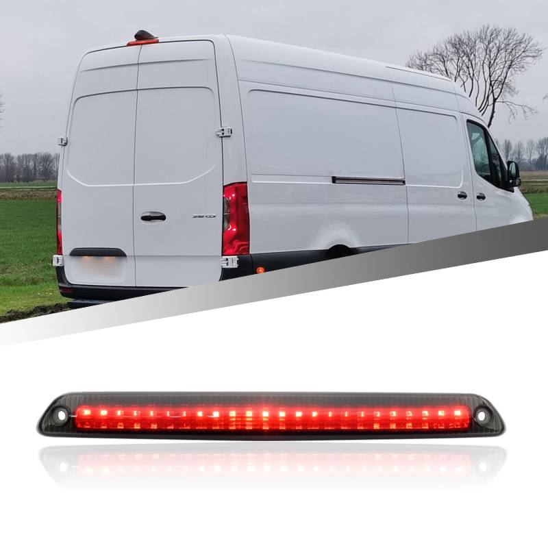 njssjd 1 x LED-Bremslicht, zentrale hohe Halterung, Bremsleuchte für 2006–2023 M.ercedes Benz Sprinter W906 W907 W910, 2006–2016 V W C.rafter Hinteres hohes Niveau 3. Bremslicht von njssjd