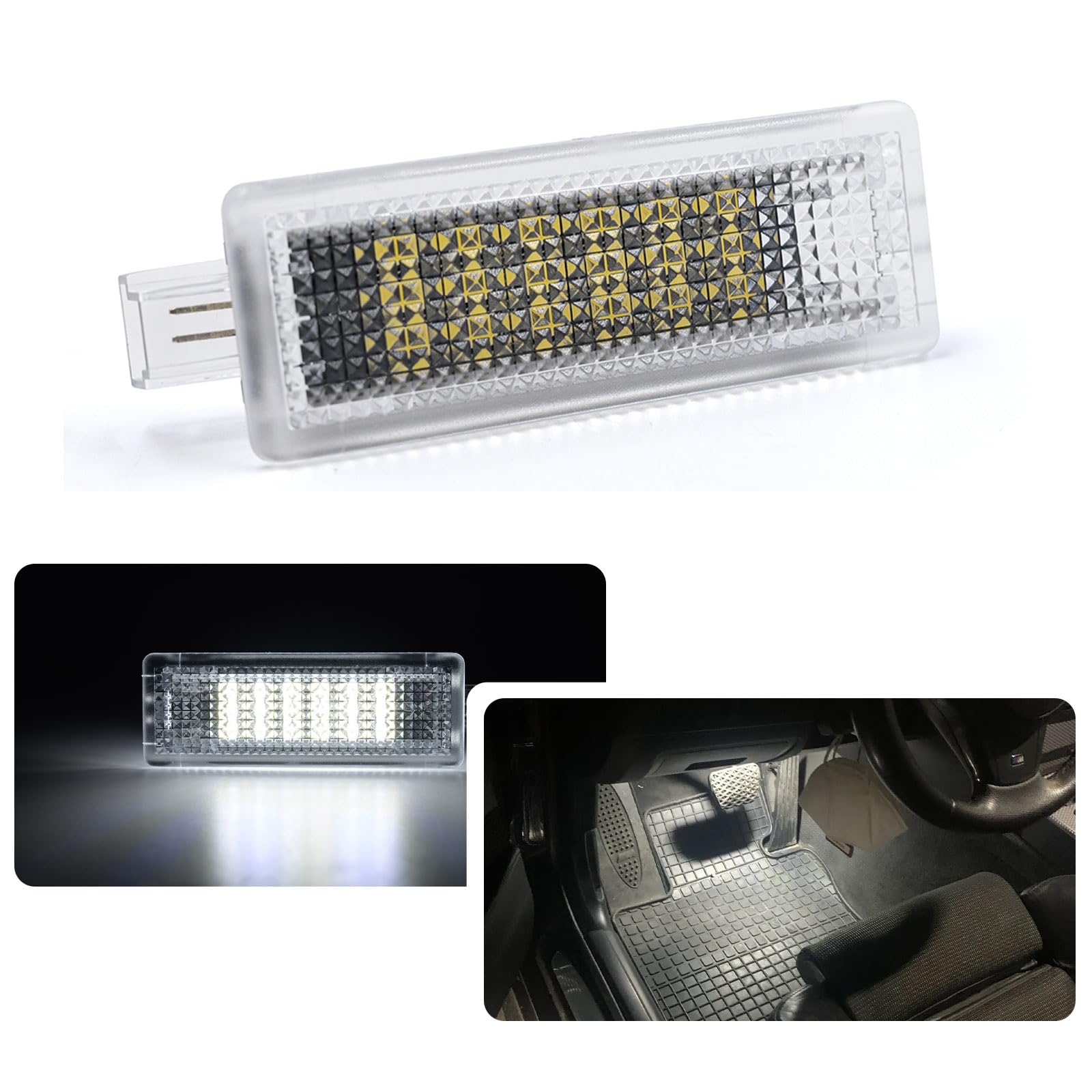 njssjd 1 x LED-Fußraum-Lampe für die Mittelarmlehne für B.MW 1er-Serie, E87, E81, E82, E88, X1, E84, Z4, E85, E86, Xenon-Weiß, Innenraumbeleuchtung von njssjd