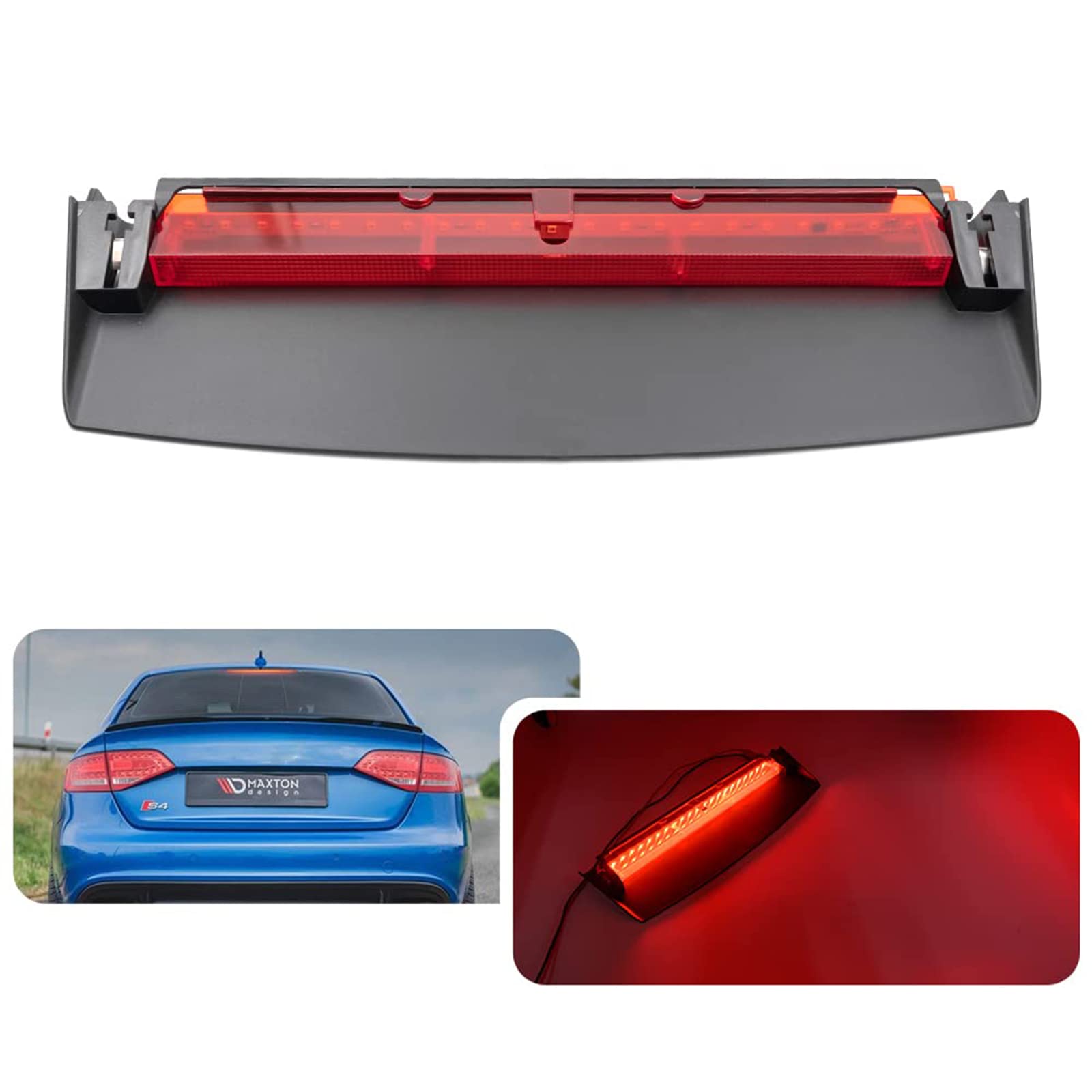 njssjd 1 x rote Linse LED 3. Bremsleuchte hohe Montage Bremslicht für A-udi B8 A4 S4 Limousine 2008-2016 hinten High Level Zusatzbremsrücklicht von njssjd