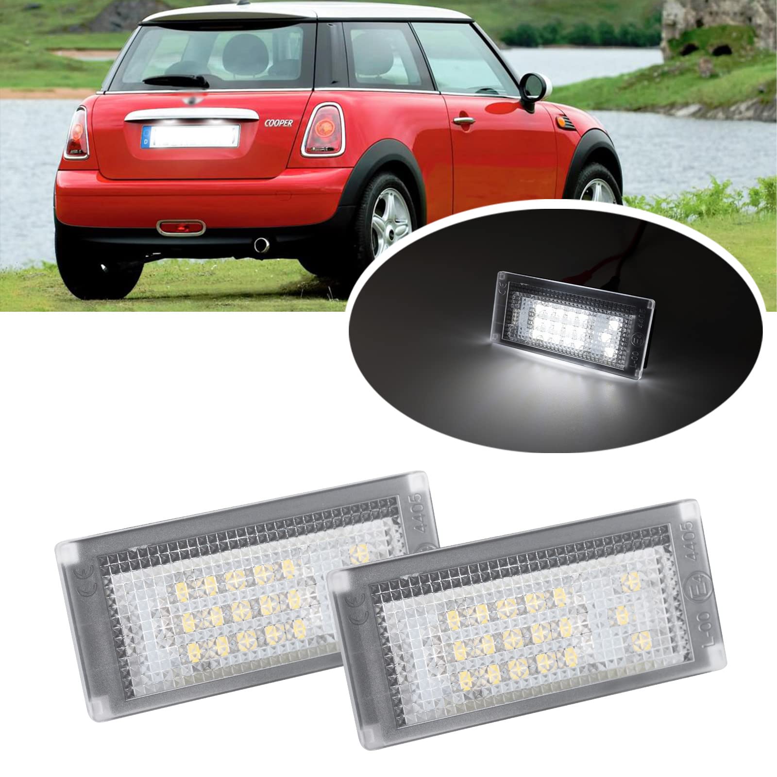 njssjd 2pcs Auto LED Kennzeichenbeleuchtung für Mini Cooper S R50 R52 R53 Weiß SMD Canbus Fehlerfreie LED Tag Lampe von njssjd