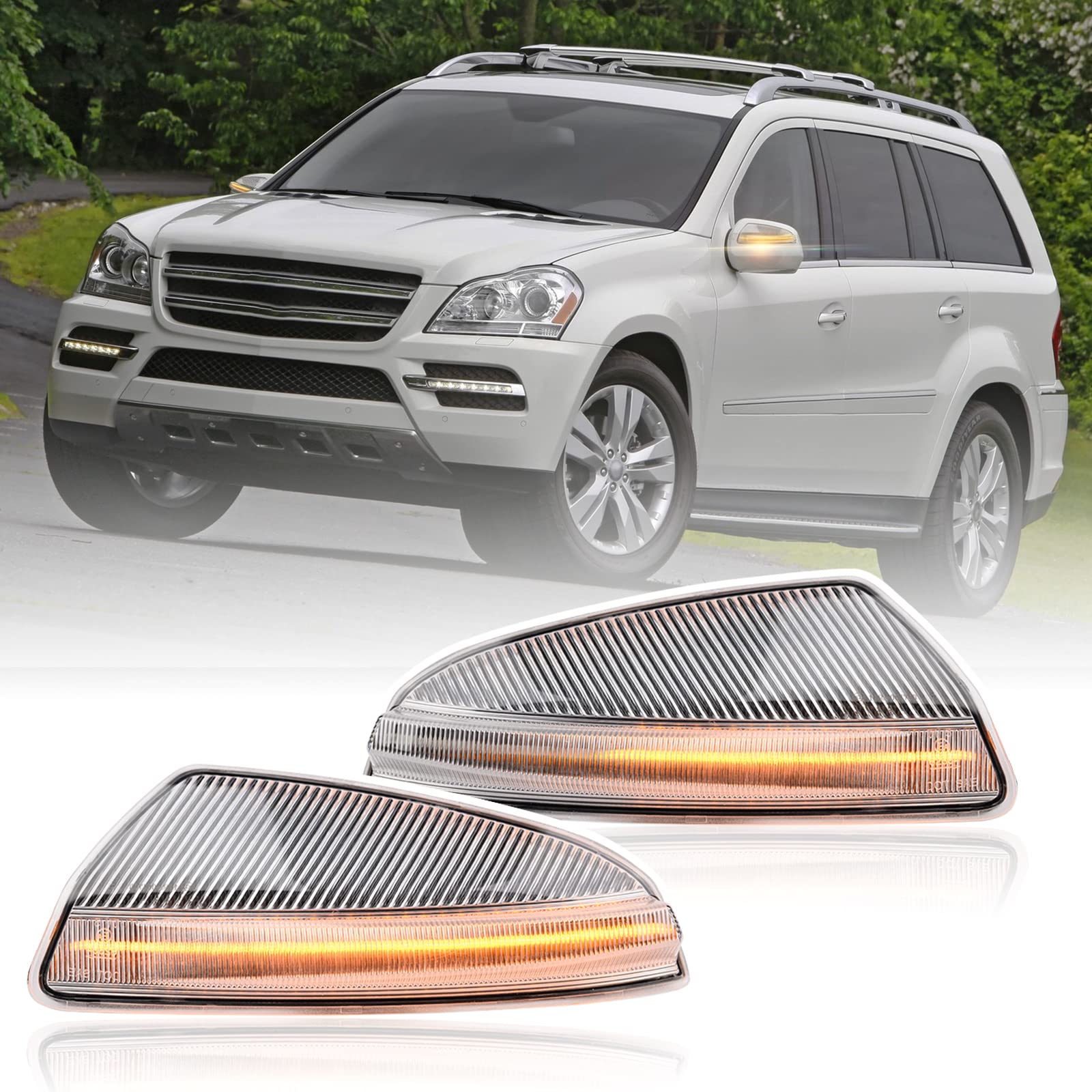 Dynamische Sequentielle LED Seitenspiegelblinker für M-ercedes Benz GL-Klasse X164 2009 2010 GL320 GL350 GL450 GL550 W164 2008-2010 ML320 ML350 ML450 ML550 ML66 3 von njssjd