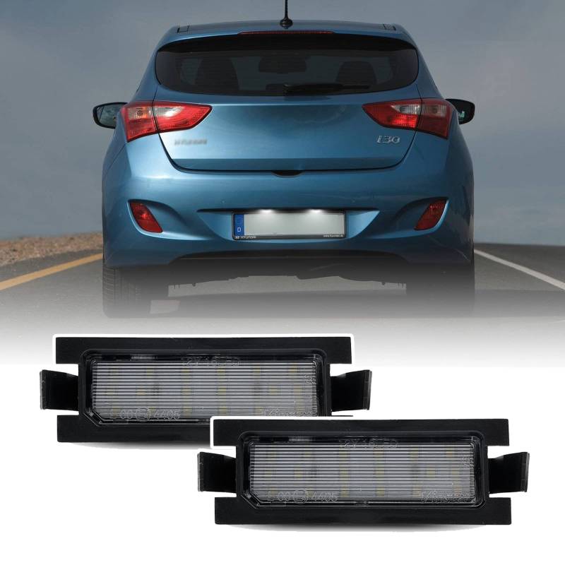 njssjd LED-Kennzeichenleuchte, kompatibel mit H.yundai i30 GD 2013–2016, Kia Ceed II 2012–2018, Xenon-weiße Kennzeichenleuchte, Tag-Lampe von njssjd