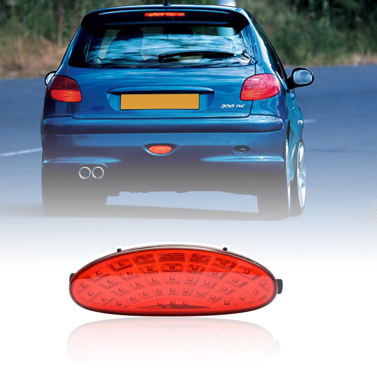 njssjd LED Nebelschlussleuchte kompatibel mit Peugeot 206, 206 CC, 206 SW, 206 GTi rot Rücklicht Montage Nebelscheinwerfer von njssjd