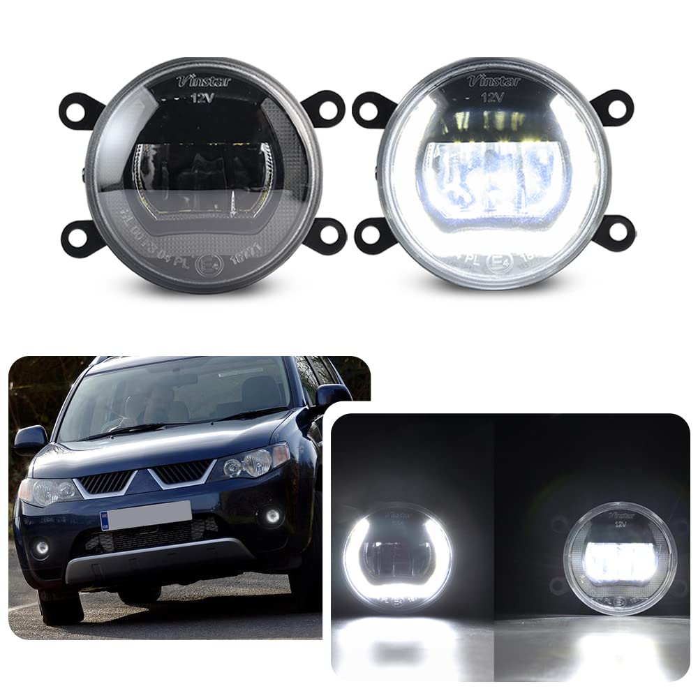 Njssjd LED Tagfahrlicht Nebelscheinwerfer für Mitsubishi Lancer VIII Outlander II Eclipse ASX - 6000K Helles Xenon Weiß DRL Lampe Njssjd LED Tagfahrlicht Nebelscheinwerfer für Mitsubishi Lancer VIII Outlander II Eclipse ASX - 6000K Helles Xenon Weiß DRL Lampe von njssjd