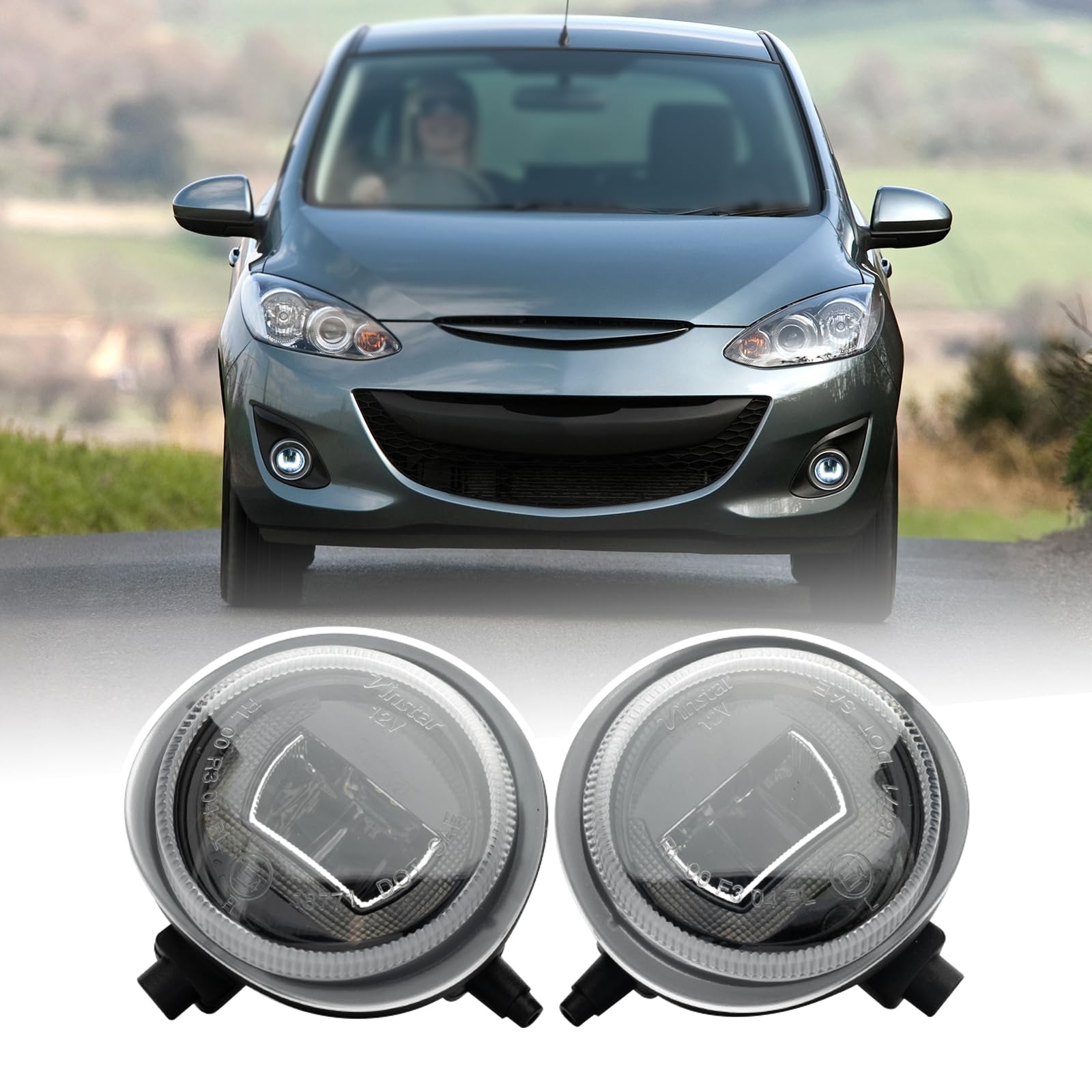 njssjd LED-Tagfahrlichter, Nebelscheinwerfer-Baugruppe für Mazda 2 3 6, Mazda MX-5, Mazda MPV, 6000 K kaltweißes Nebelscheinwerfer-Tagfahrlicht-Set njssjd LED-Tagfahrlichter, Nebelscheinwerfer-Baugruppe für Mazda 2 3 6, Mazda MX-5, Mazda MPV, 6000 K kaltweißes Nebelscheinwerfer-Tagfahrlicht-Set von njssjd