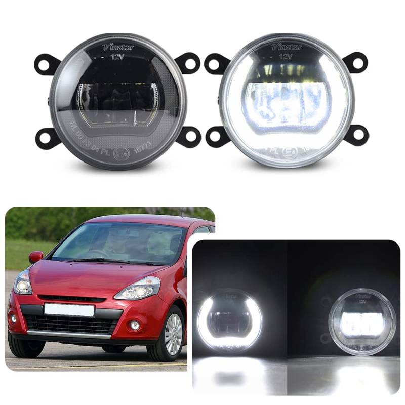 njssjd Led Tagfahrlicht Nebelscheinwerfer Ersatz für Renault Clio IV Megane II III IV Twingo II III Laguna II III LED 6000K Hellweiß LED Nebelscheinwerfer DRL Licht Canbus Fehlerfrei von njssjd