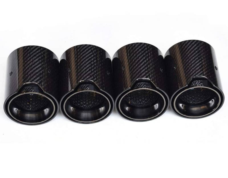 cool schwarz Kohlefaser Heckhals ist geeignet für F87 M2 F80 M3 F82 F83 M4 Auspuff 4 Stück Einlass 70mm von no-branded