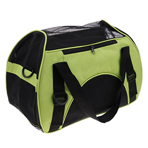 non-brand MagiDeal Haustier Transporttasche Hund Katze Tragetasche aus Oxford Tuch mit Atmungsaktiv Netzfenster und Schultergurt, verschiedene Farben - Grün von non-brand