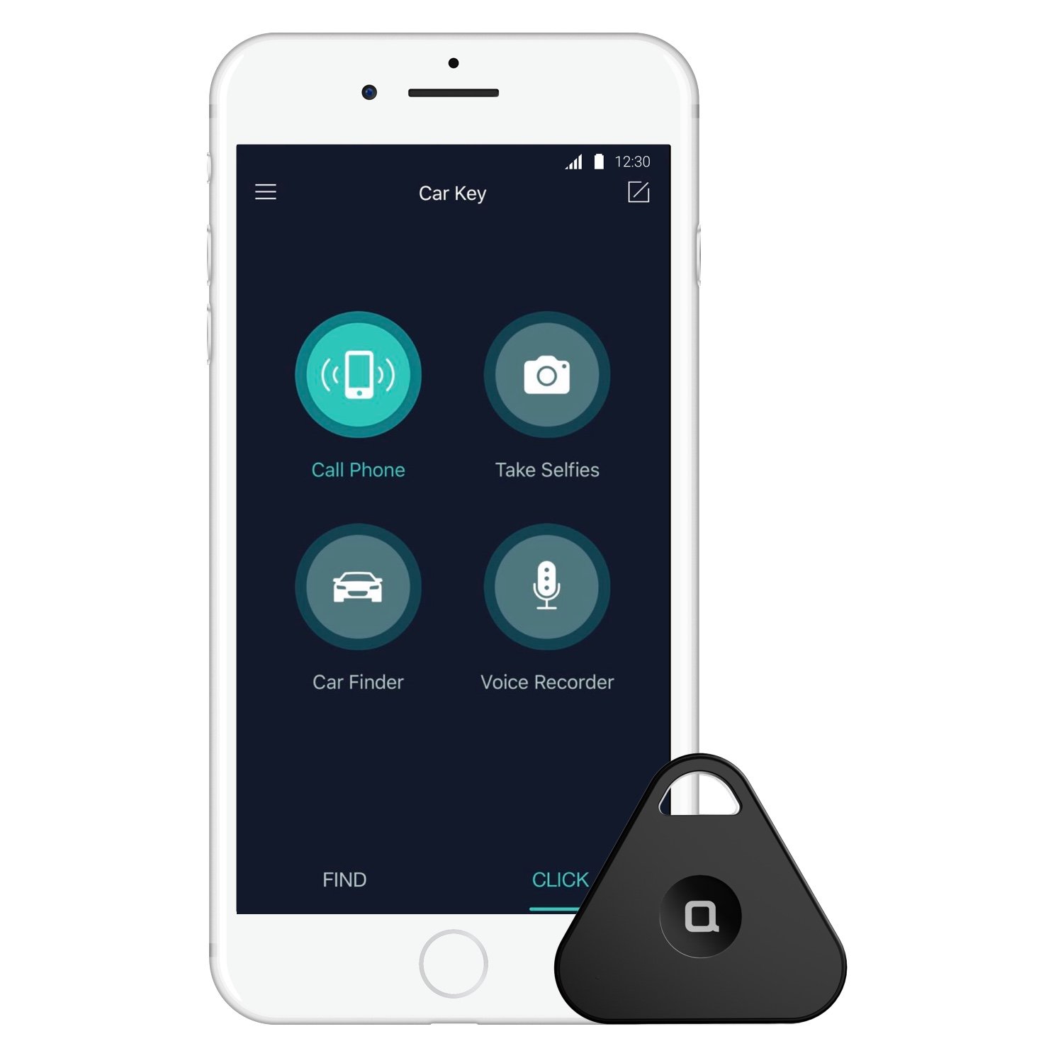 Nonda Key-Finder - Schlüssel- & Auto-Finder mit exklusiver App, Multifunktionaler Tracker, Kilometer-Tracker, Bluetooth, Für iPhone X/8/8S/7, iPad, Samsung Galaxy S8/S9/Note 4 etc. - schwarz von nonda