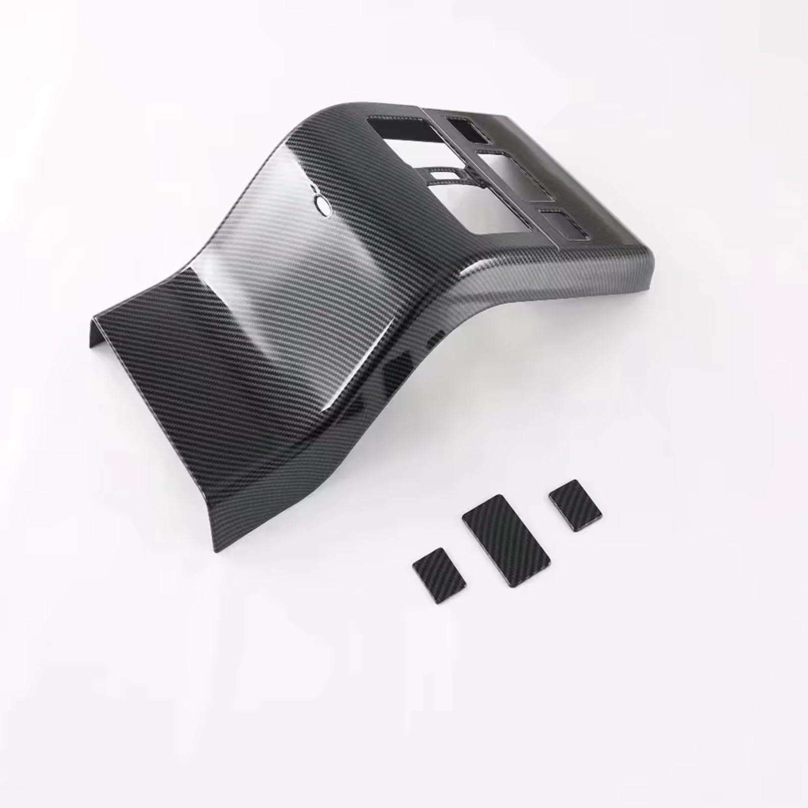 nongyo Auto-Klimaanlage Zierring Kompatibel Mit Toyota Für BZ4X EA10 2022 2023 Auto Hinten Klimaanlage Outlet Vent Abdeckung Auto Armlehne Zurück Reihe Outlets Trim(ABS Carbon Fiber) von nongyo