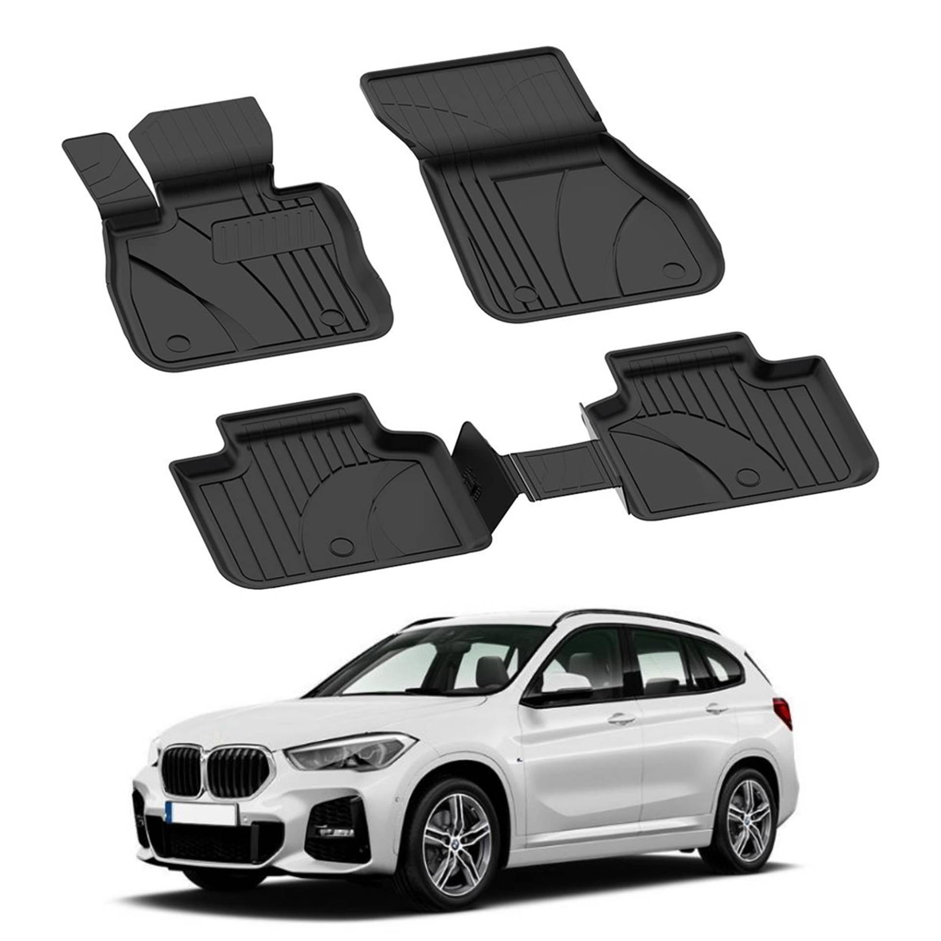 Auto Fußmatten Kompatibel mit BMW X1 F48-F49 2015-2022 Geruchlos 4.5D Passform Allwetter Automatten 5 Teilige | Antirutschmatte Hoher Rand Gummimatten Schwarz Fussmatten Vorne Hinten Autoteppich Auto Fußmatten Kompatibel mit BMW X1 F48-F49 2015-2022 Geruchlos 4.5D Passform Allwetter Automatten 5 Teilige | Antirutschmatte Hoher Rand Gummimatten Schwarz Fussmatten Vorne Hinten Autoteppich von noxx