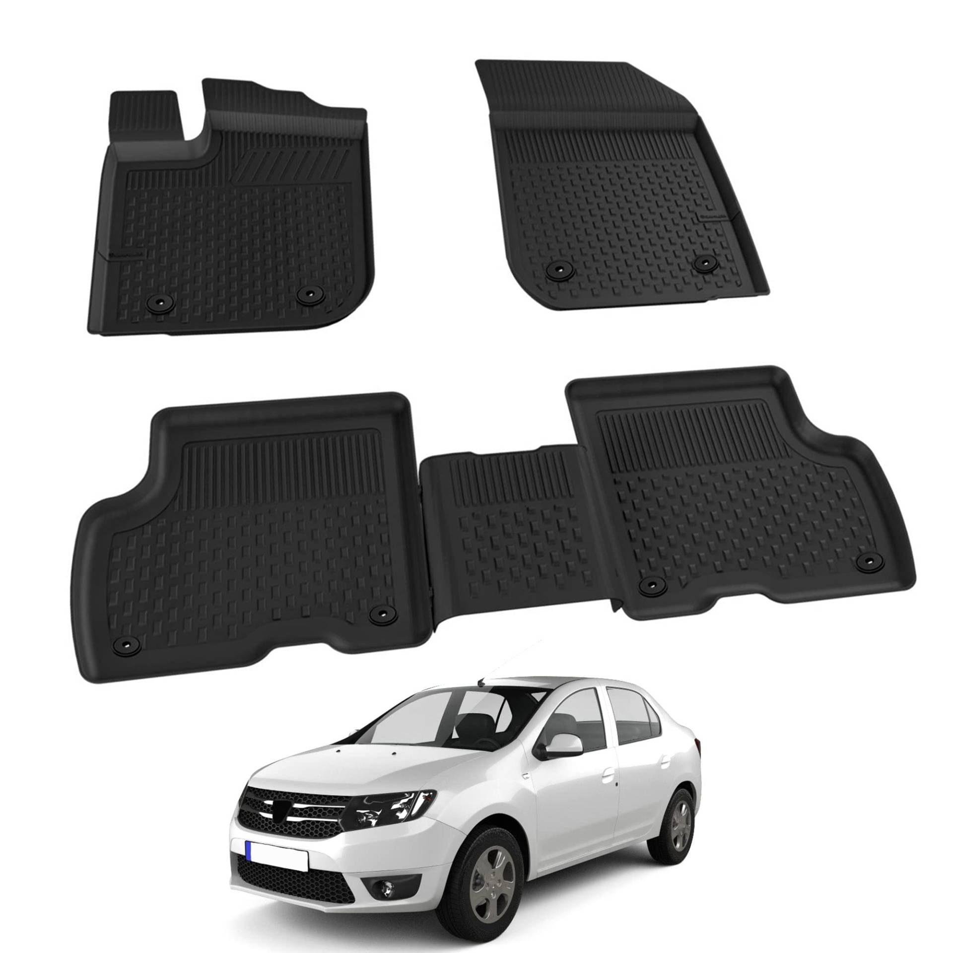 Auto Fußmatten Kompatibel mit Dacia Logan Limo/MCV 2013-2023 Geruchlos 4.5D Passform Allwetter Automatten 5 TLG | Antirutschmatte Hoher Rand Gummimatten Schwarz Fussmatten Vorne Hinten Autoteppich Auto Fußmatten Kompatibel mit Dacia Logan Limo/MCV 2013-2023 Geruchlos 4.5D Passform Allwetter Automatten 5 TLG | Antirutschmatte Hoher Rand Gummimatten Schwarz Fussmatten Vorne Hinten Autoteppich von noxx