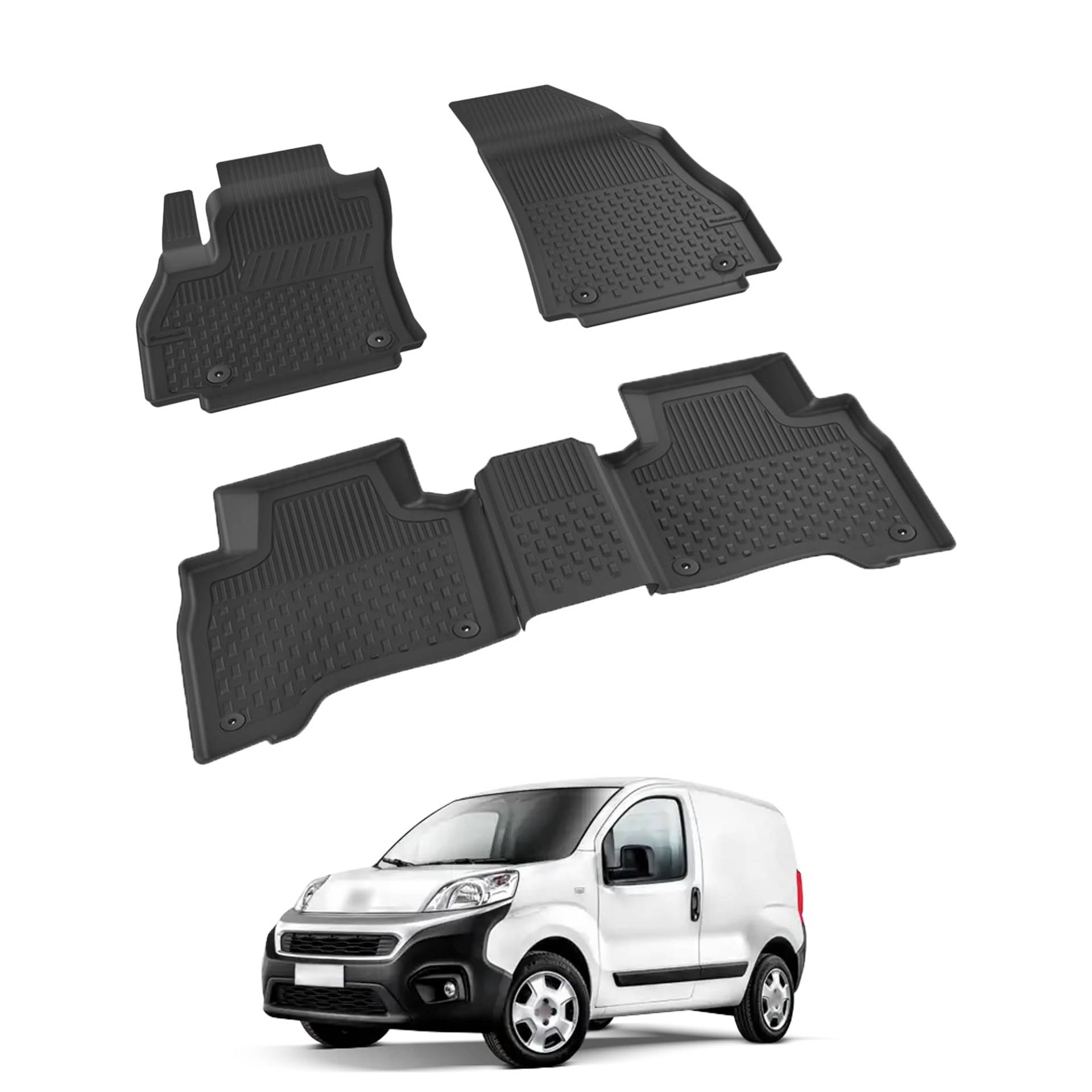 Auto Fußmatten Kompatibel mit FIAT Fiorino Diesel 2020-2024 Geruchlos 4.5D Passform Allwetter Automatten 5 Teilige | Antirutschmatte Hoher Rand Gummimatten Schwarz Fussmatten Vorne Hinten Autoteppich Auto Fußmatten Kompatibel mit FIAT Fiorino Diesel 2020-2024 Geruchlos 4.5D Passform Allwetter Automatten 5 Teilige | Antirutschmatte Hoher Rand Gummimatten Schwarz Fussmatten Vorne Hinten Autoteppich von noxx