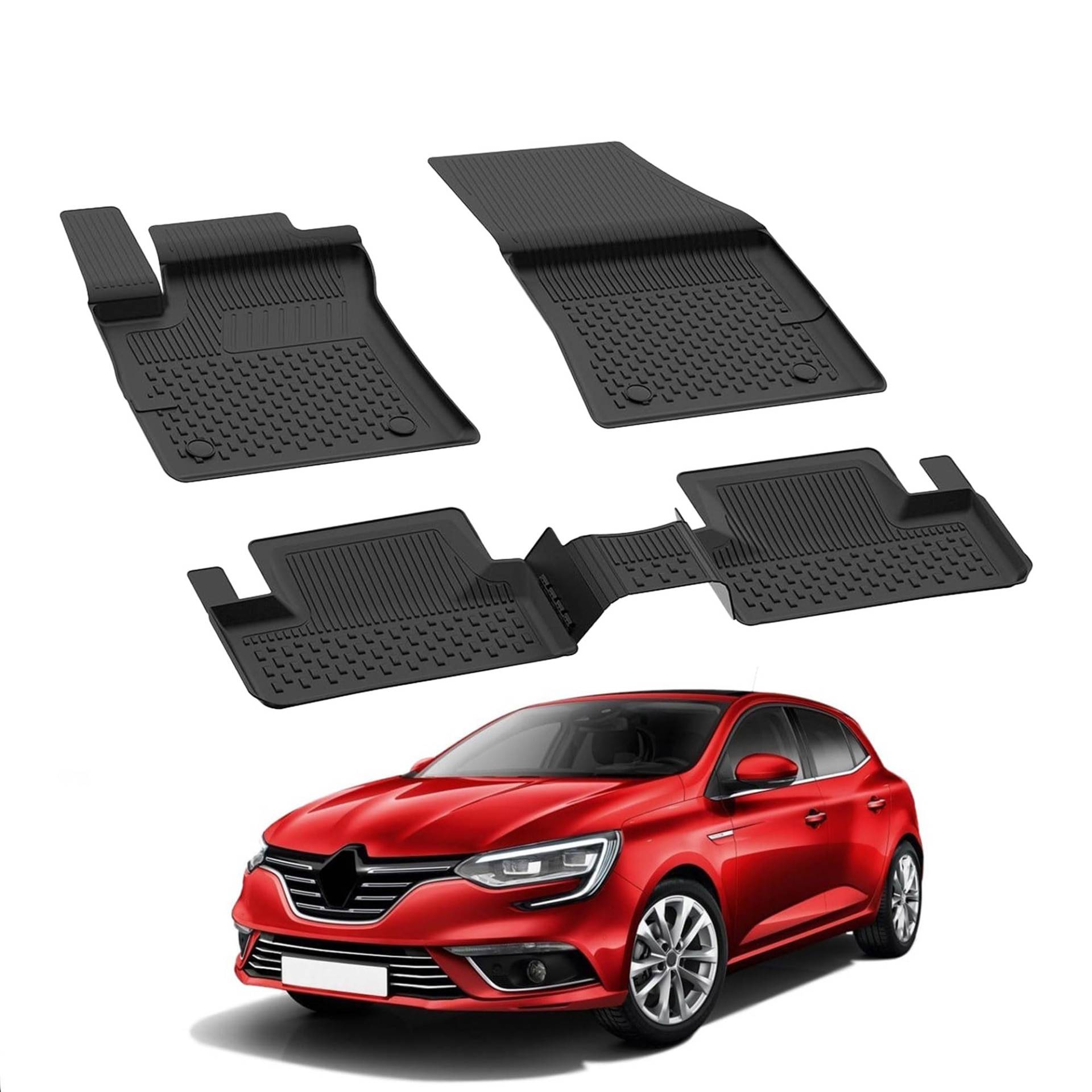 Auto Fußmatten Kompatibel mit Renault Megane IV KLW 2016-2024 Geruchlos 4.5D Passform Allwetter Automatten 5 TLG | Antirutschmatte Hoher Rand Gummimatten Schwarz Fussmatten Vorne Hinten Autoteppich Auto Fußmatten Kompatibel mit Renault Megane IV KLW 2016-2024 Geruchlos 4.5D Passform Allwetter Automatten 5 TLG | Antirutschmatte Hoher Rand Gummimatten Schwarz Fussmatten Vorne Hinten Autoteppich von noxx
