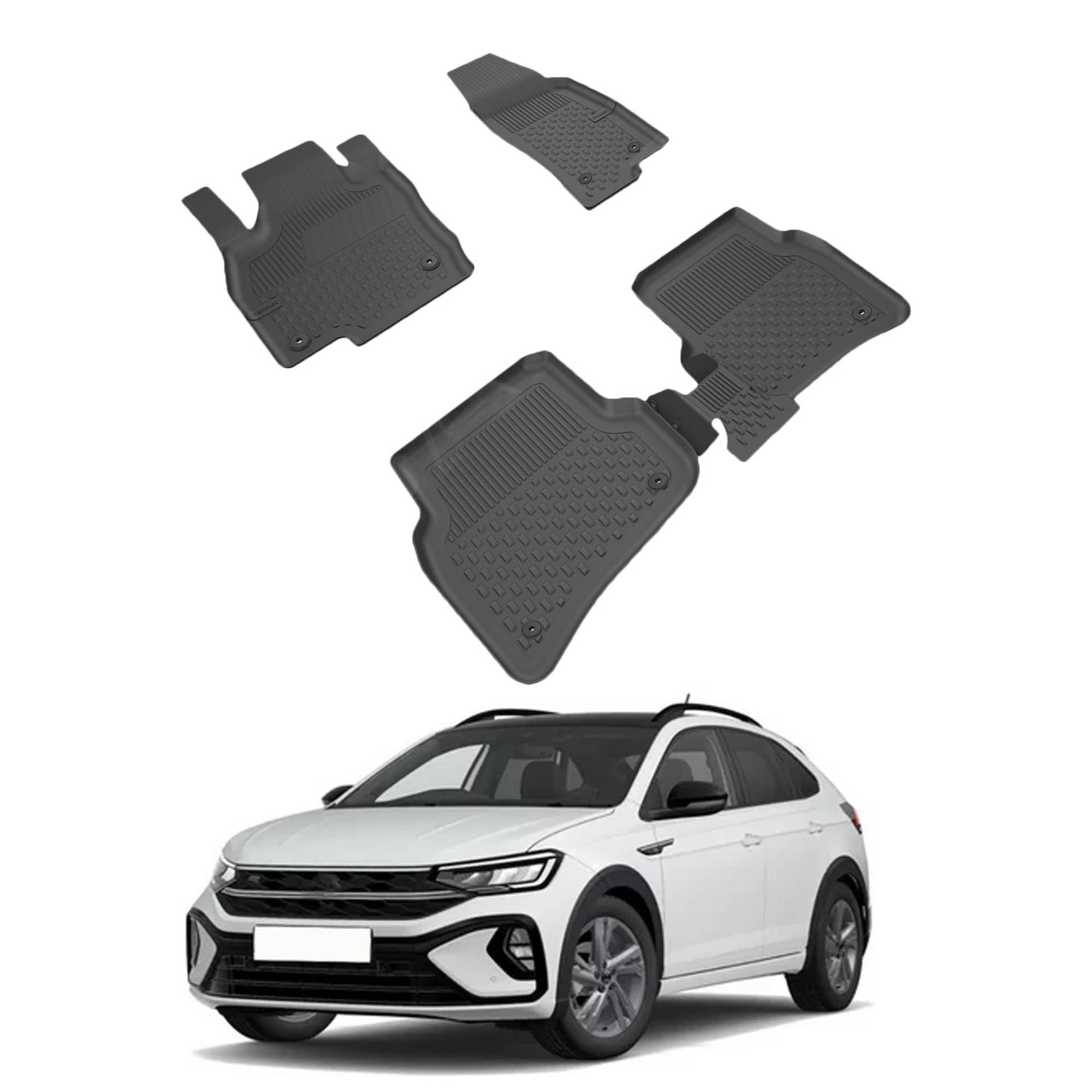 Auto Fußmatten Kompatibel mit VW Taigo 2021-2024 Geruchlos 4.5D Passform Allwetter Automatten 5 Teilige | Antirutschmatte Hoher Rand Gummimatten Schwarz Fussmatten Vorne Hinten Autoteppich Auto Fußmatten Kompatibel mit VW Taigo 2021-2024 Geruchlos 4.5D Passform Allwetter Automatten 5 Teilige | Antirutschmatte Hoher Rand Gummimatten Schwarz Fussmatten Vorne Hinten Autoteppich von noxx