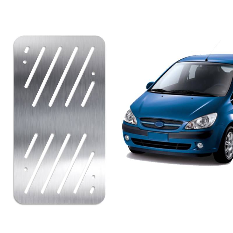 Auto Fußstütze Pedale Kompatibel mit Hyundai Getz 2005-2012 | Chrom Edelstahl Auto Fußrasten Pedale | Auto Fußablage Pedal Auto Ruhepedal Linkes Fußpedal | Auto Innen Chrom Zubehör von noxx
