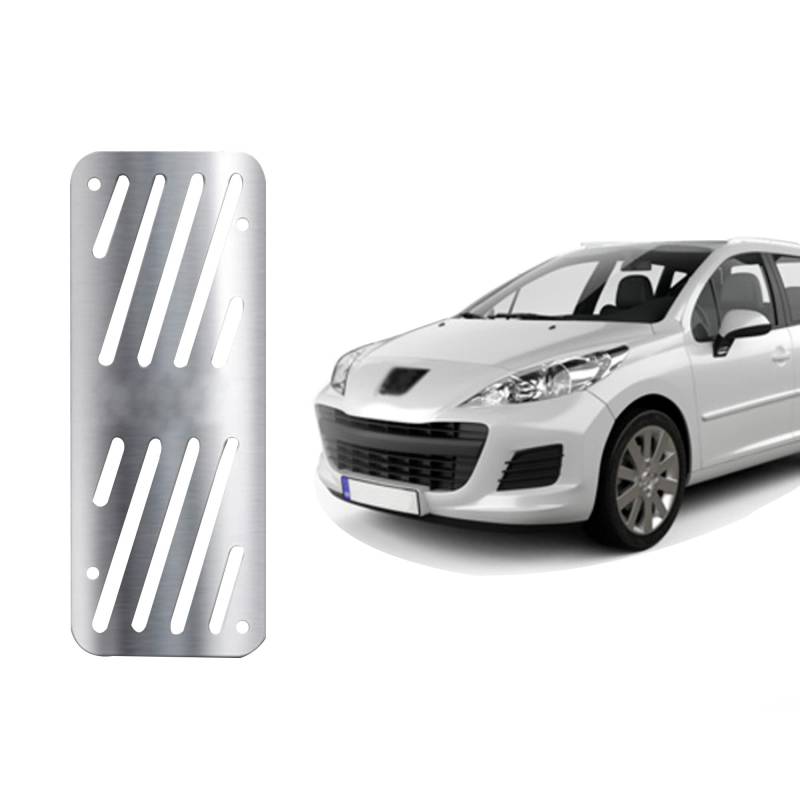 Auto Fußstütze Pedale Kompatibel mit PEUGEOT 207 2009-2012 | Chrom Edelstahl Auto Fußrasten Pedale | Auto Fußablage Pedal Auto Ruhepedal Linkes Fußpedal | Auto Innen Chrom Zubehör von noxx