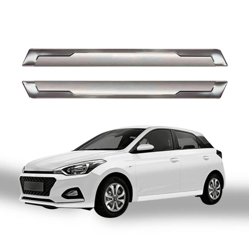 Chrom Auto Zubehör Kompatibel mit Hyundai i20 2009-2018 Einstiegsleisten | 2 teilige Auto Chrom Edition Einstiegsschutz Türeinstiege Schritt Platte Türschutzleisten von noxx