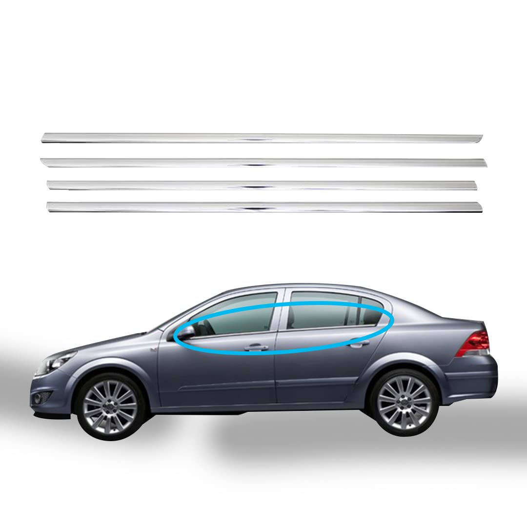 Chrom Edelstahl Auto Fensterleisten Blenden Kompatibel mit OPEL Astra H Limo 2004-2010 | 4-Fenster 4 TLG Fensterrahmen Zierlesite Schutz Abdeckung Verkleidung | Auto Außen Edelstahl Chrom Zubehör Chrom Edelstahl Auto Fensterleisten Blenden Kompatibel mit OPEL Astra H Limo 2004-2010 | 4-Fenster 4 TLG Fensterrahmen Zierlesite Schutz Abdeckung Verkleidung | Auto Außen Edelstahl Chrom Zubehör von noxx
