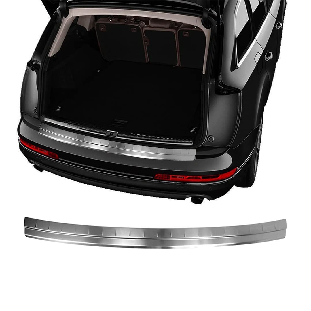 Noxx | Chrom Ladekantenschutz Kompatibel Mit Audi Q7 2015-2022 | Abkantung Edelstahl 304 | Stoßstangenschutz, Heckstoßstangenschutz Auto-Exterieur-Zubehör von noxx