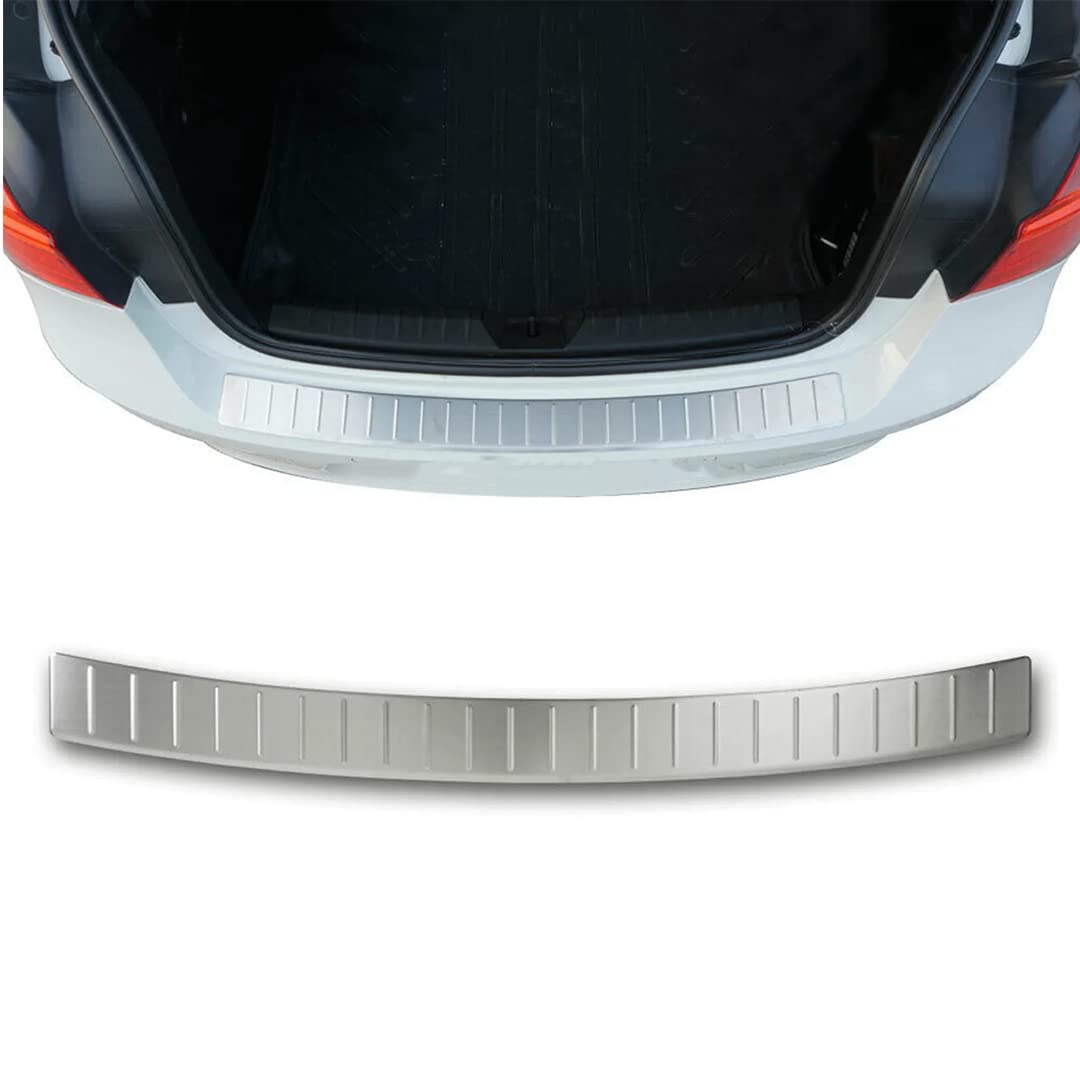 Noxx | Chrom Ladekantenschutz Kompatibel Mit BMW 1er F20 2011-2019 | Abkantung Edelstahl 304 | Stoßstangenschutz, Heckstoßstangenschutz Auto-Exterieur-Zubehör von noxx
