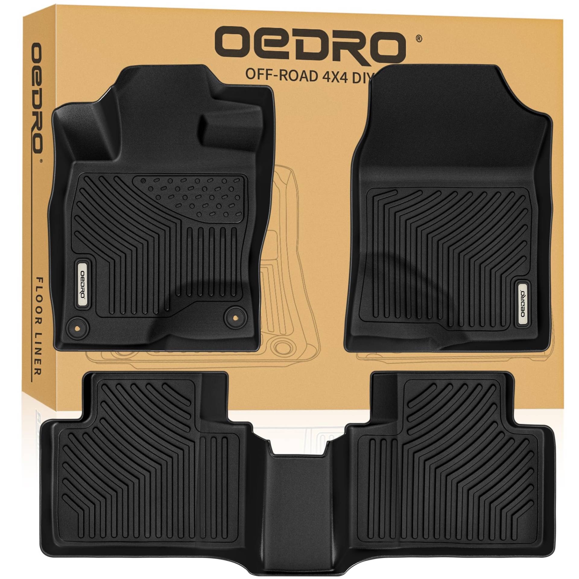 OEDRO Fußmatten, kompatibel mit 2016-2021 Honda Civic Limousine / Civic Schrägheck / Civic Typ R, einzigartiger schwarzer TPE-Allwetterschutz, inkl. 1. und 2. Reihe: vorne, hinten, vollständiges Set OEDRO Fußmatten, kompatibel mit 2016-2021 Honda Civic Limousine / Civic Schrägheck / Civic Typ R, einzigartiger schwarzer TPE-Allwetterschutz, inkl. 1. und 2. Reihe: vorne, hinten, vollständiges Set von oEdRo