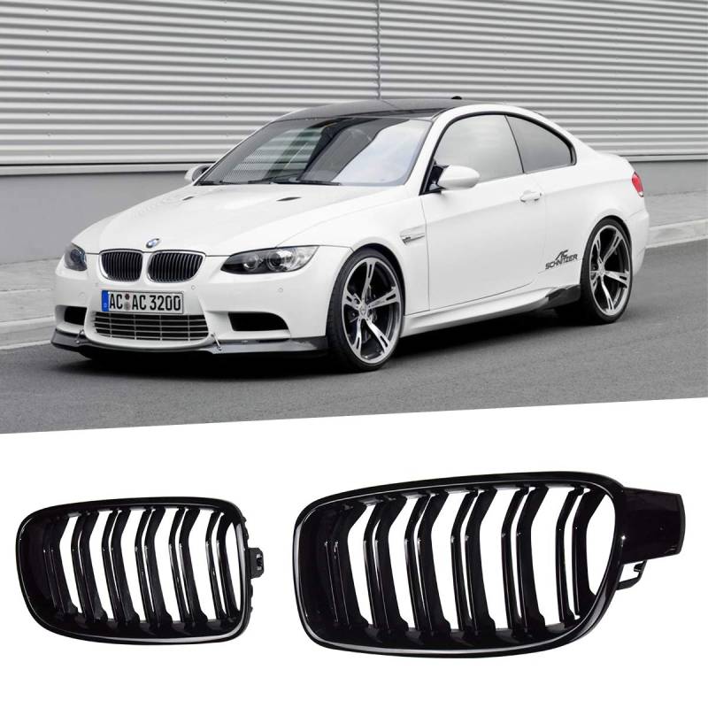 Doppelte Nierengrills, OBDATOR ABS Ersatz Auto Frontgrill glänzend schwarz für F30 F31 F35 2012-2017 3er-Serie 318i 320i 325i 328i 330i schwarz glänzend von obdator