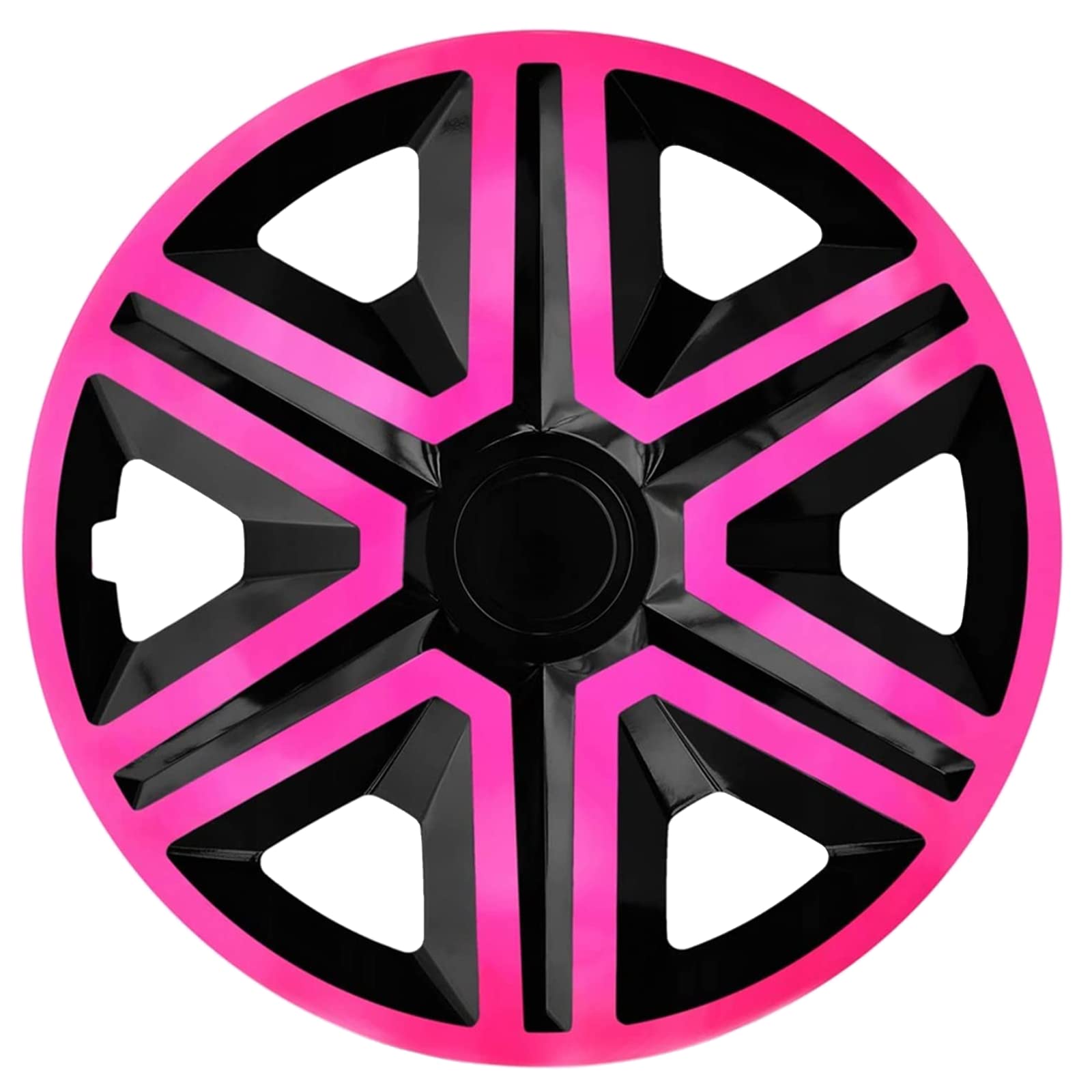 Ohmtronixx Action Radkappen 14 Zoll 4er Set, schwarz/pink, Radzierblenden aus ABS Kunststoff von ohmtronixx