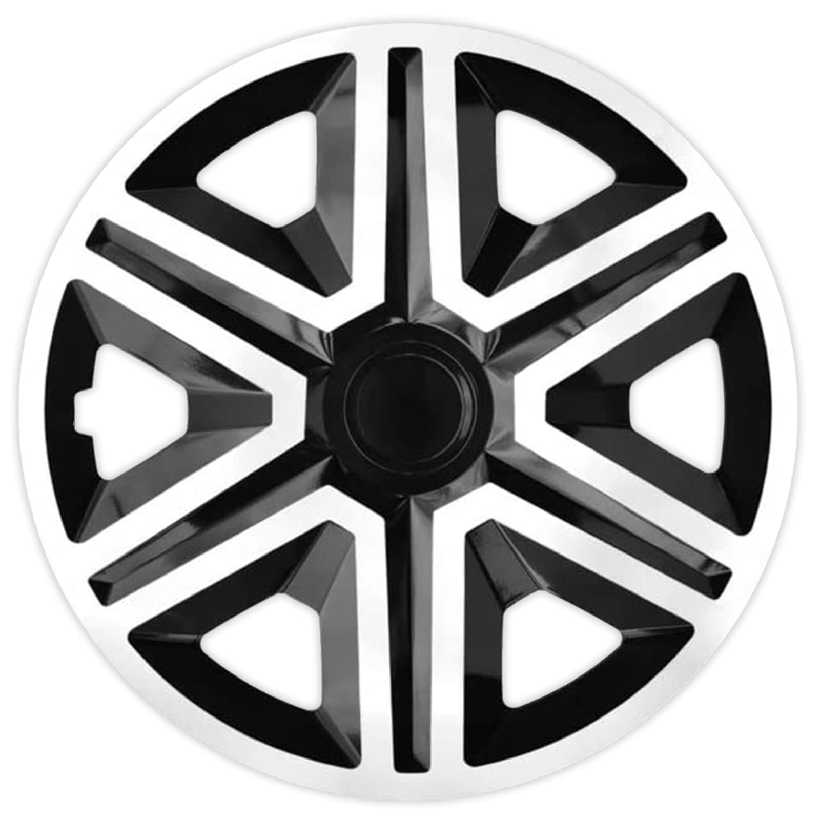 Ohmtronixx Action Radkappen 14 Zoll 4er Set, schwarz/weiß, Radzierblenden aus ABS Kunststoff von ohmtronixx