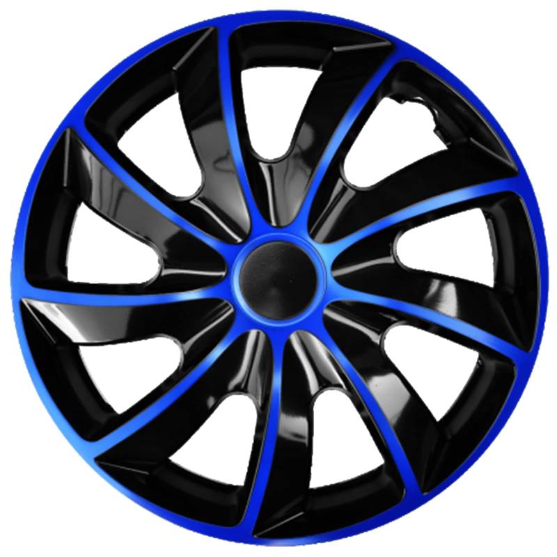 Ohmtronixx Quad Radkappen 13 Zoll 4er Set, blau-schwarz, Radzierblenden aus ABS Kunststoff von ohmtronixx