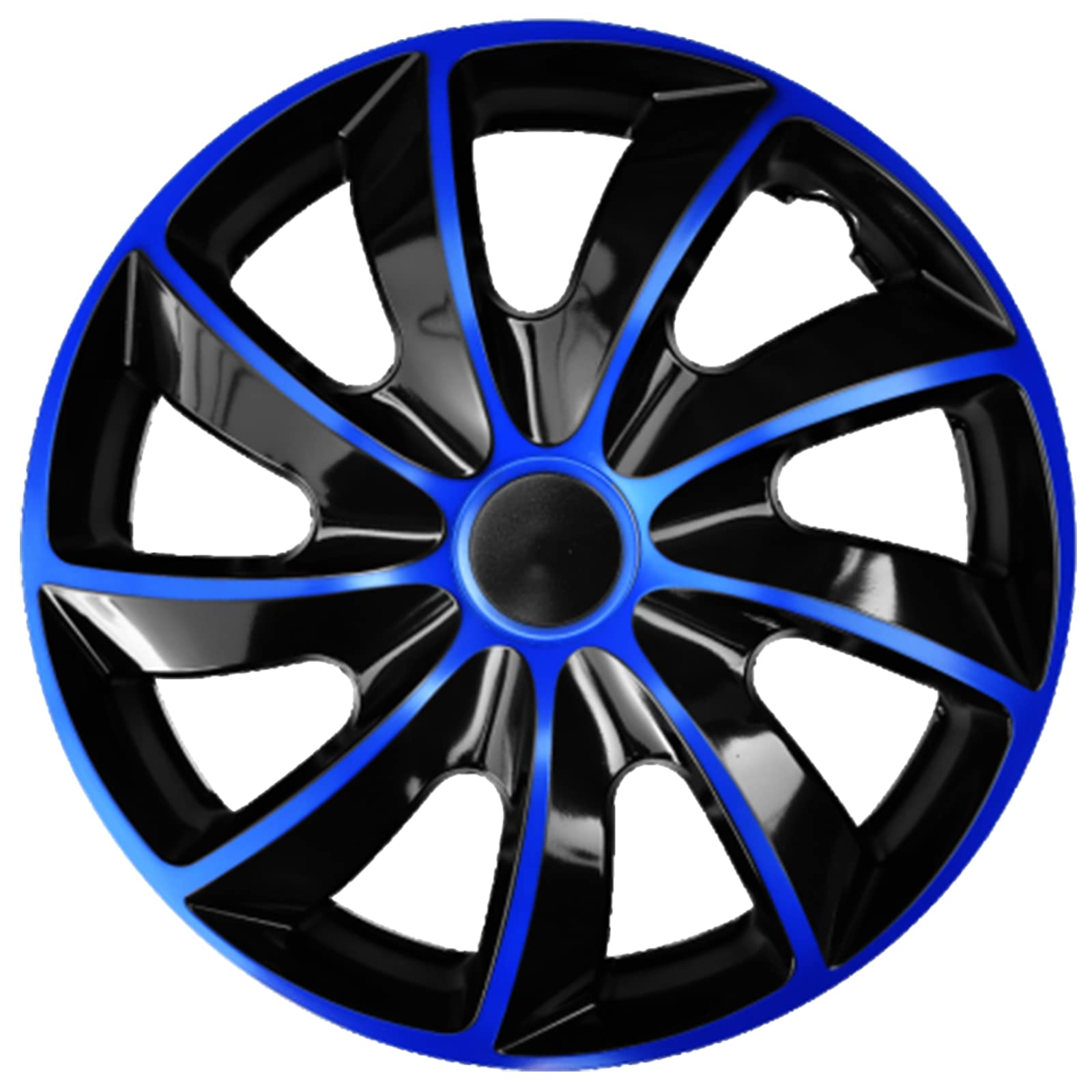 Ohmtronixx Quad Radkappen 14 Zoll 4er Set, blau-schwarz, Radzierblenden aus ABS Kunststoff von ohmtronixx