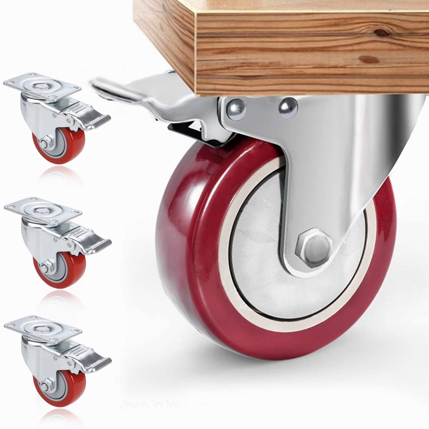 4 Stück Möbelrollen, Schwerlastrollen mit Bremsen, Rollen für Möbel 75mm Maxi 544KG, Lenkrollen für Möbel, Keine Spuren & Leise, Transportrollen für Palettenmöbel, Industrierollen 4 Stück Möbelrollen, Schwerlastrollen mit Bremsen, Rollen für Möbel 75mm Maxi 544KG, Lenkrollen für Möbel, Keine Spuren & Leise, Transportrollen für Palettenmöbel, Industrierollen von AUTDER