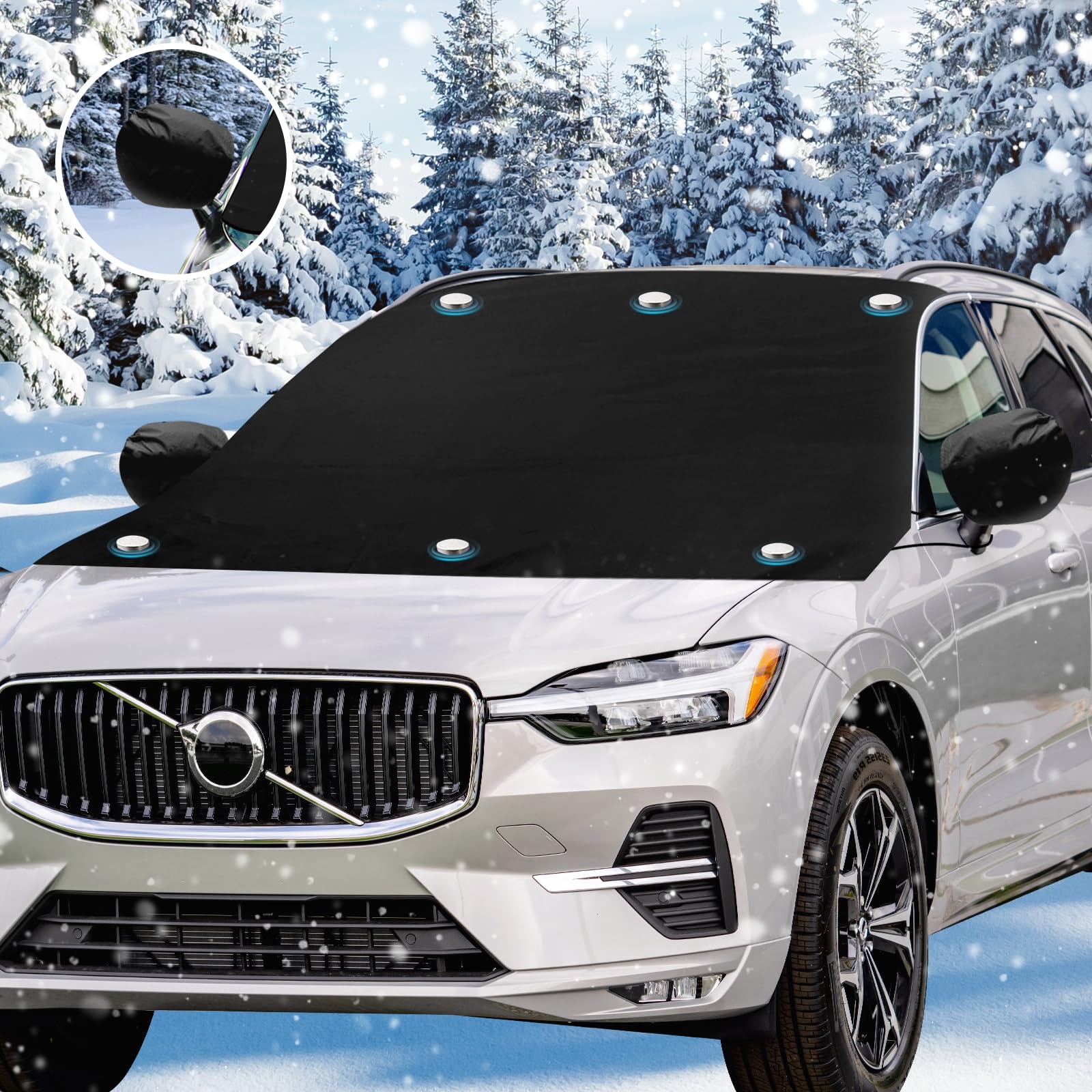 omitium Frontscheibenabdeckung Auto, Scheibenabdeckung mit spiegelabdeckungen Windschutzscheibe Abdeckung Magnet Fixierung Faltbare Auto Abdeckung gegen Schnee, EIS, Frost, Staub - 210x122 cm omitium Frontscheibenabdeckung Auto, Scheibenabdeckung mit spiegelabdeckungen Windschutzscheibe Abdeckung Magnet Fixierung Faltbare Auto Abdeckung gegen Schnee, EIS, Frost, Staub - 210x122 cm von omitium