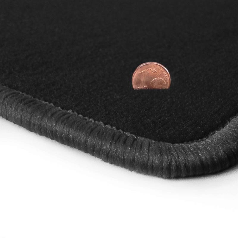 Schwarze Velours Fußmatten in Top-Qualität, Randfarbe Dunkelgrau OFM-Q300_R501_00025 von online-fussmatten