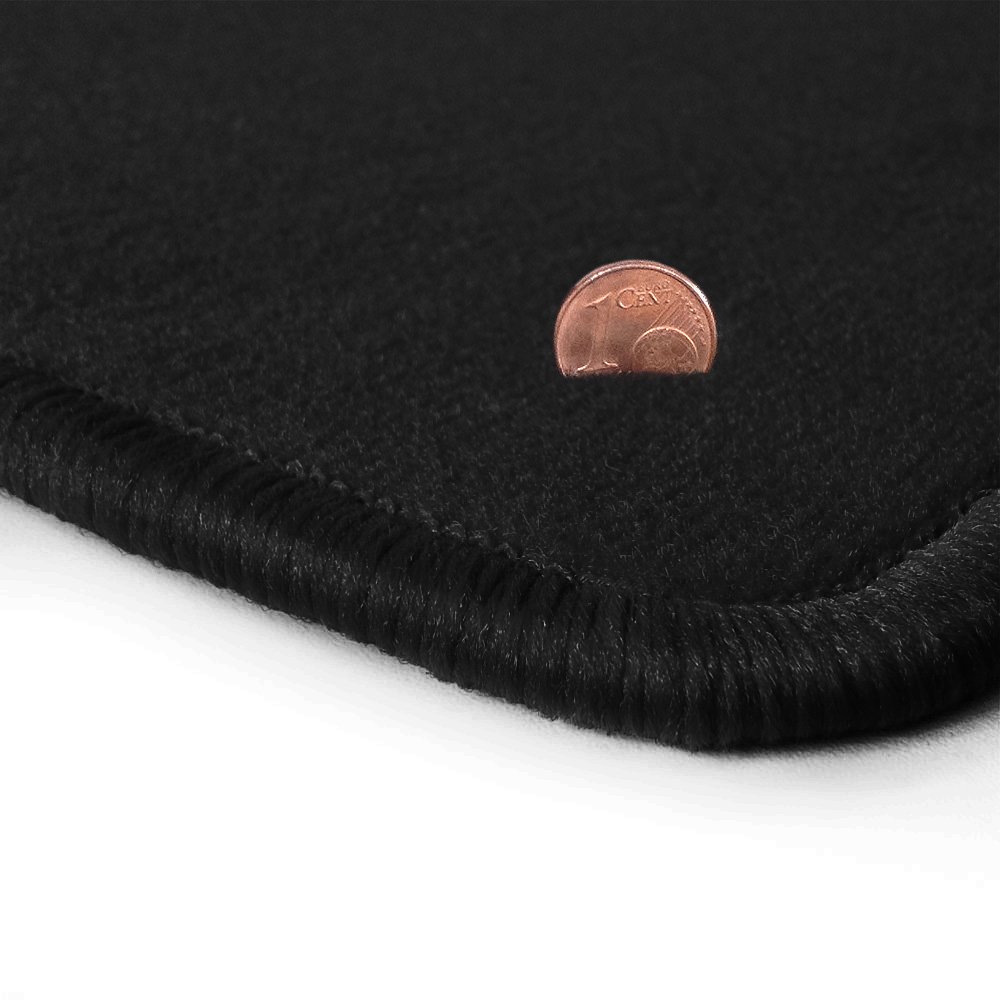 Schwarze Velours Fußmatten in Top-Qualität, Randfarbe Schwarz OFM-Q300_R300_00502 von online-fussmatten