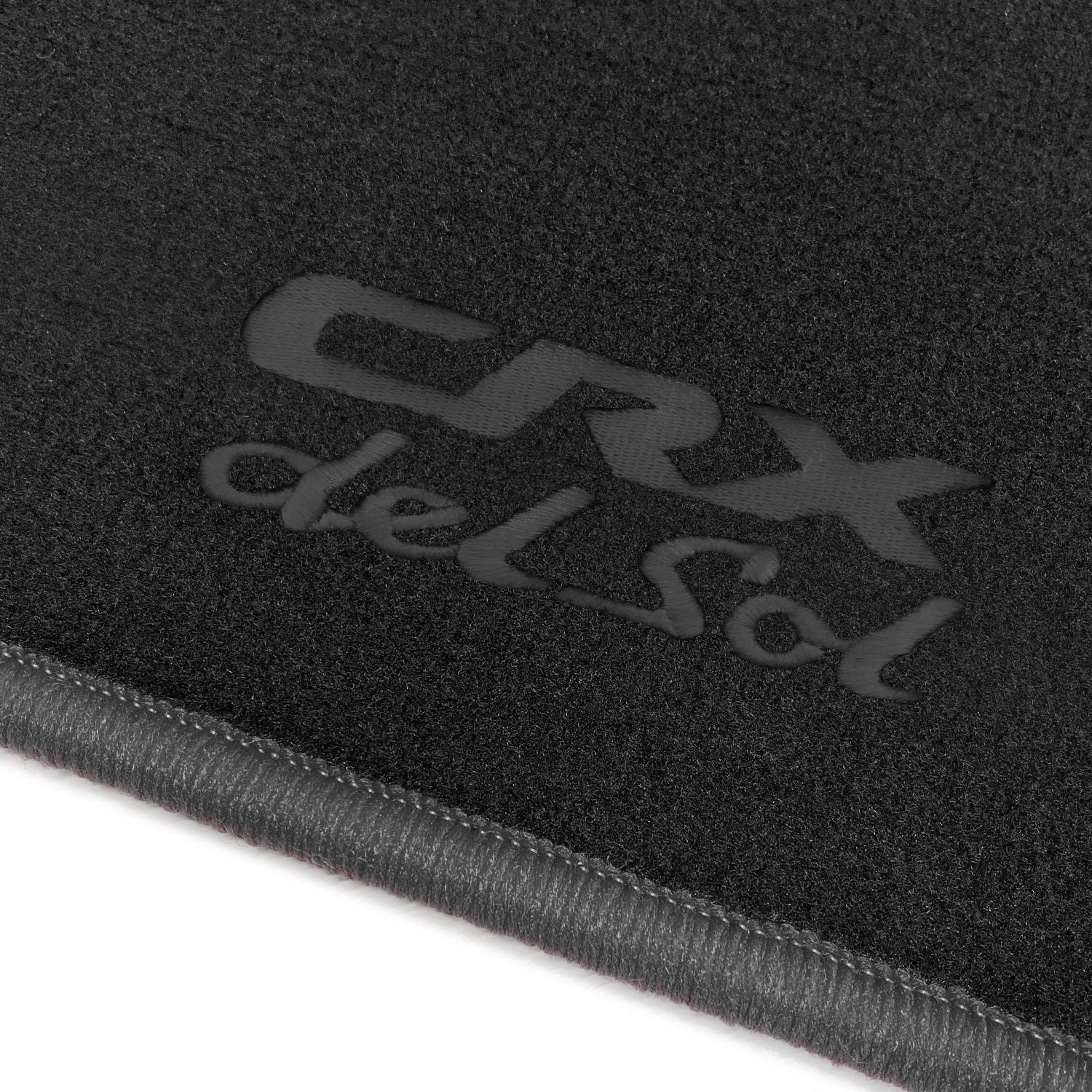 online-fussmatten OFM-CRX-DeSol-501 Passform Velours-Fußmatten mit Bestickung CRX del Sol und Rand in Dunkelgrau online-fussmatten OFM-CRX-DeSol-501 Passform Velours-Fußmatten mit Bestickung CRX del Sol und Rand in Dunkelgrau von online-fussmatten